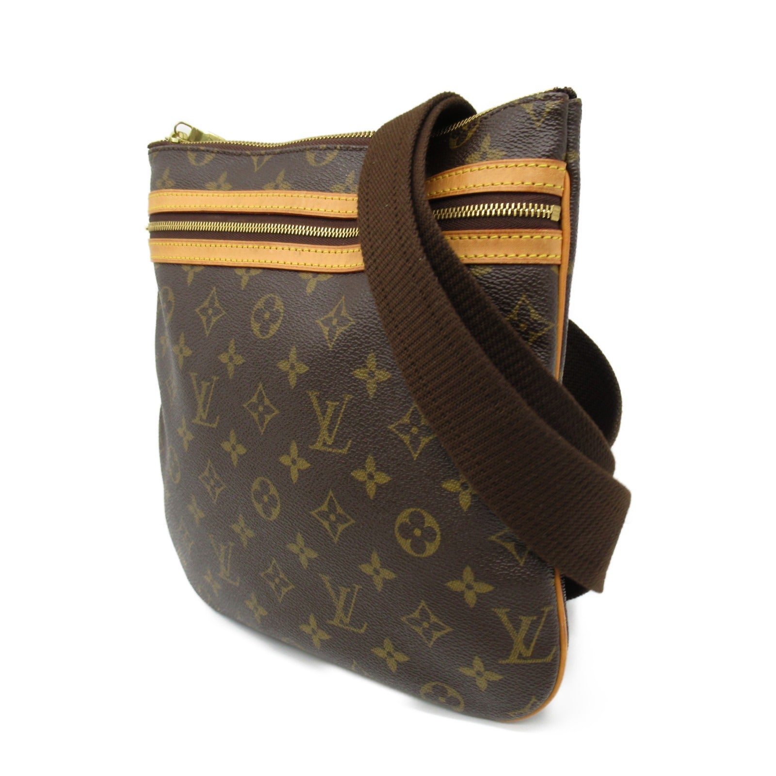 LOUIS VUITTON Monogram Pochette Bosphore金扣肩背袋啡色