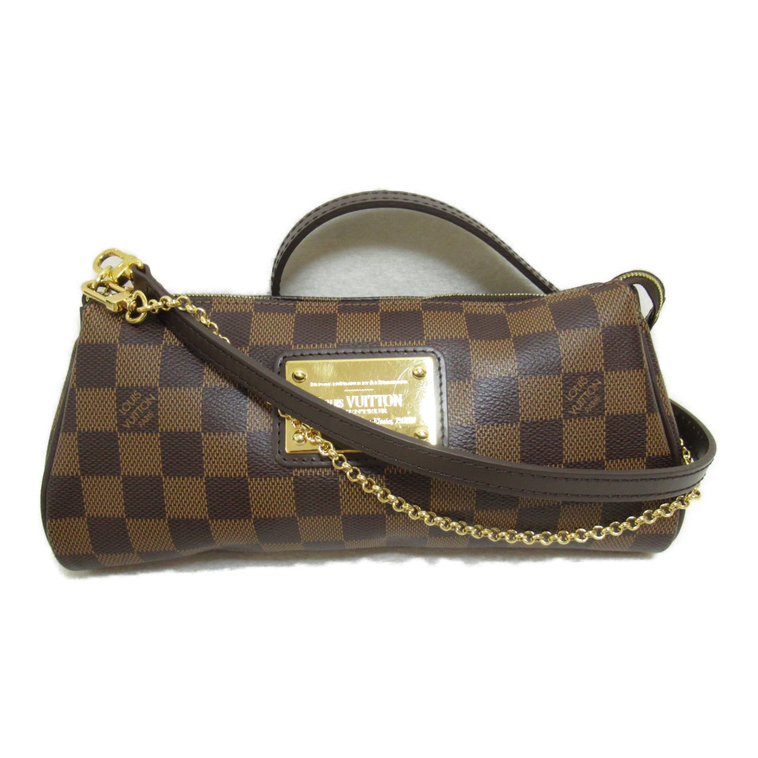 LOUIS VUITTON Damier Eva金扣手挽肩背兩用袋啡色