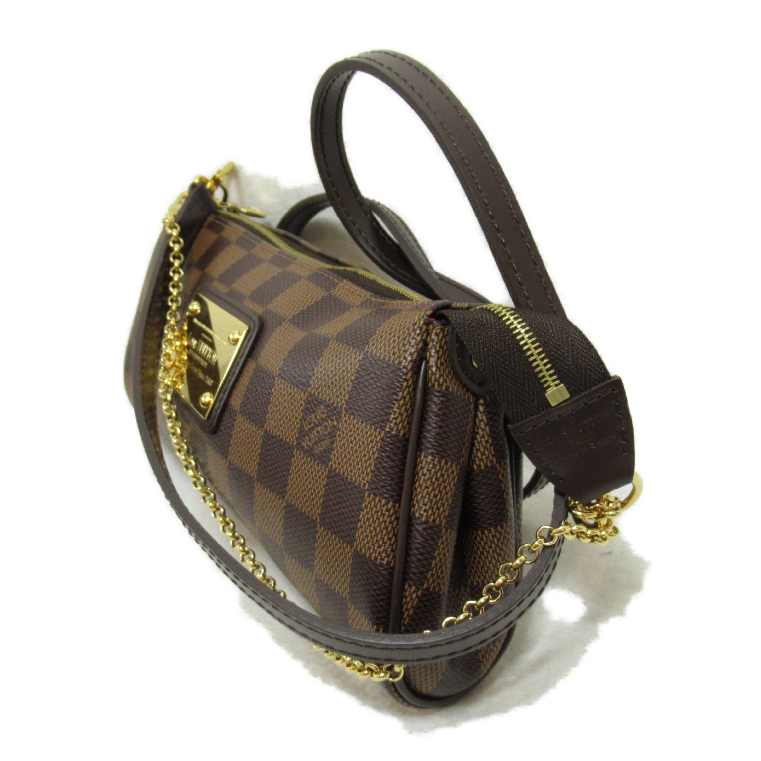 LOUIS VUITTON Damier Eva金扣手挽肩背兩用袋啡色