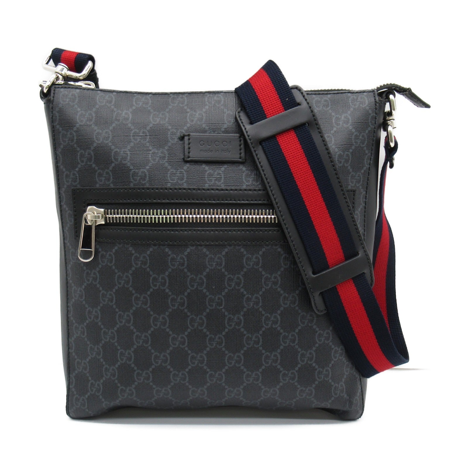 GUCCI 塗層帆布GG Supreme Shoulder肩背袋黑色