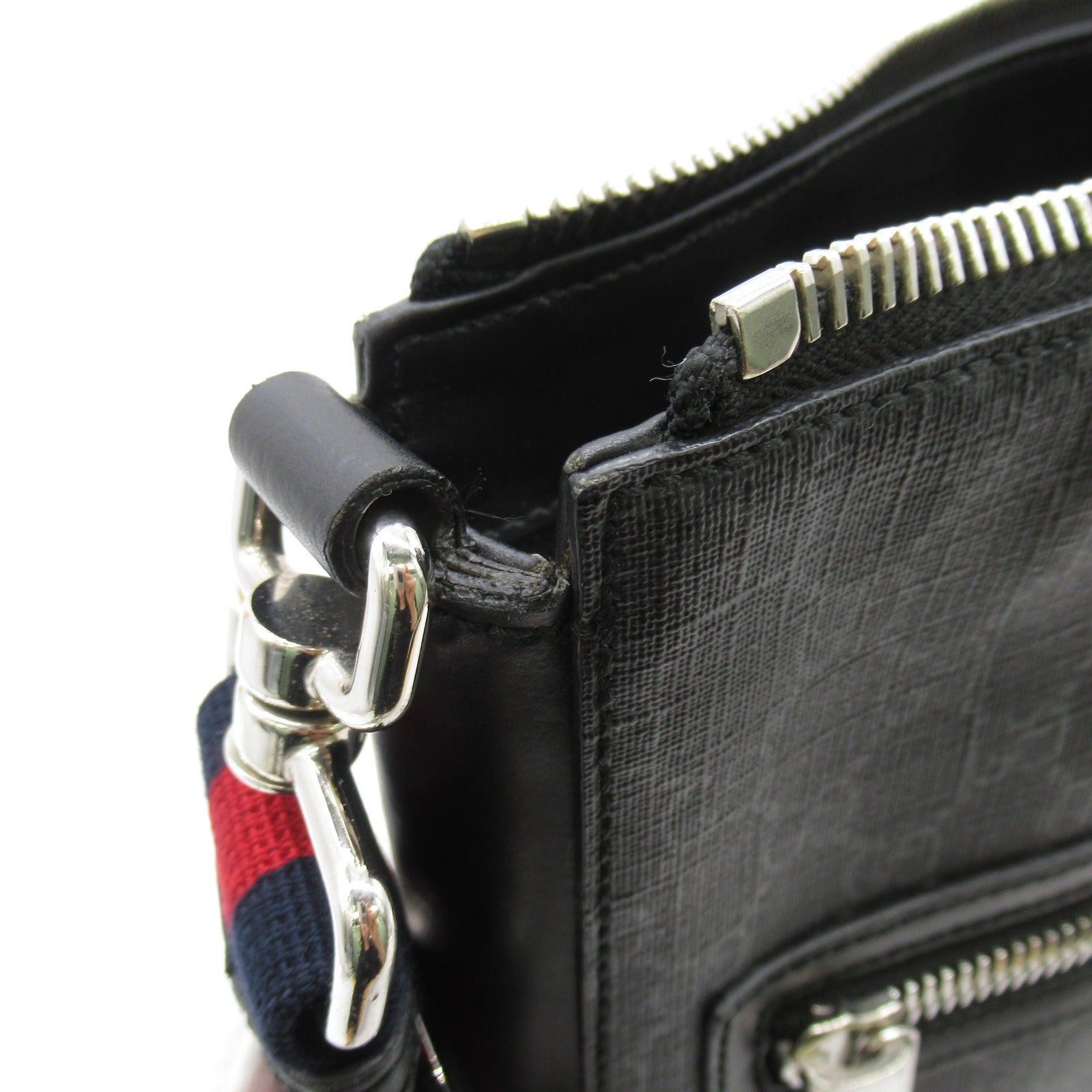 GUCCI 塗層帆布GG Supreme Shoulder肩背袋黑色