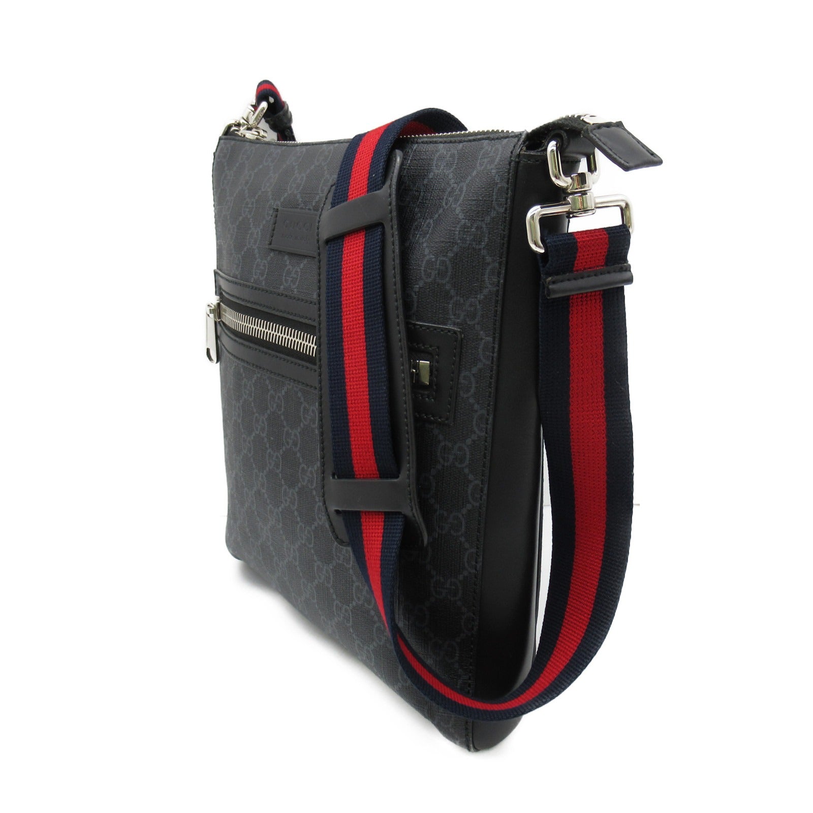 GUCCI 塗層帆布GG Supreme Shoulder肩背袋黑色