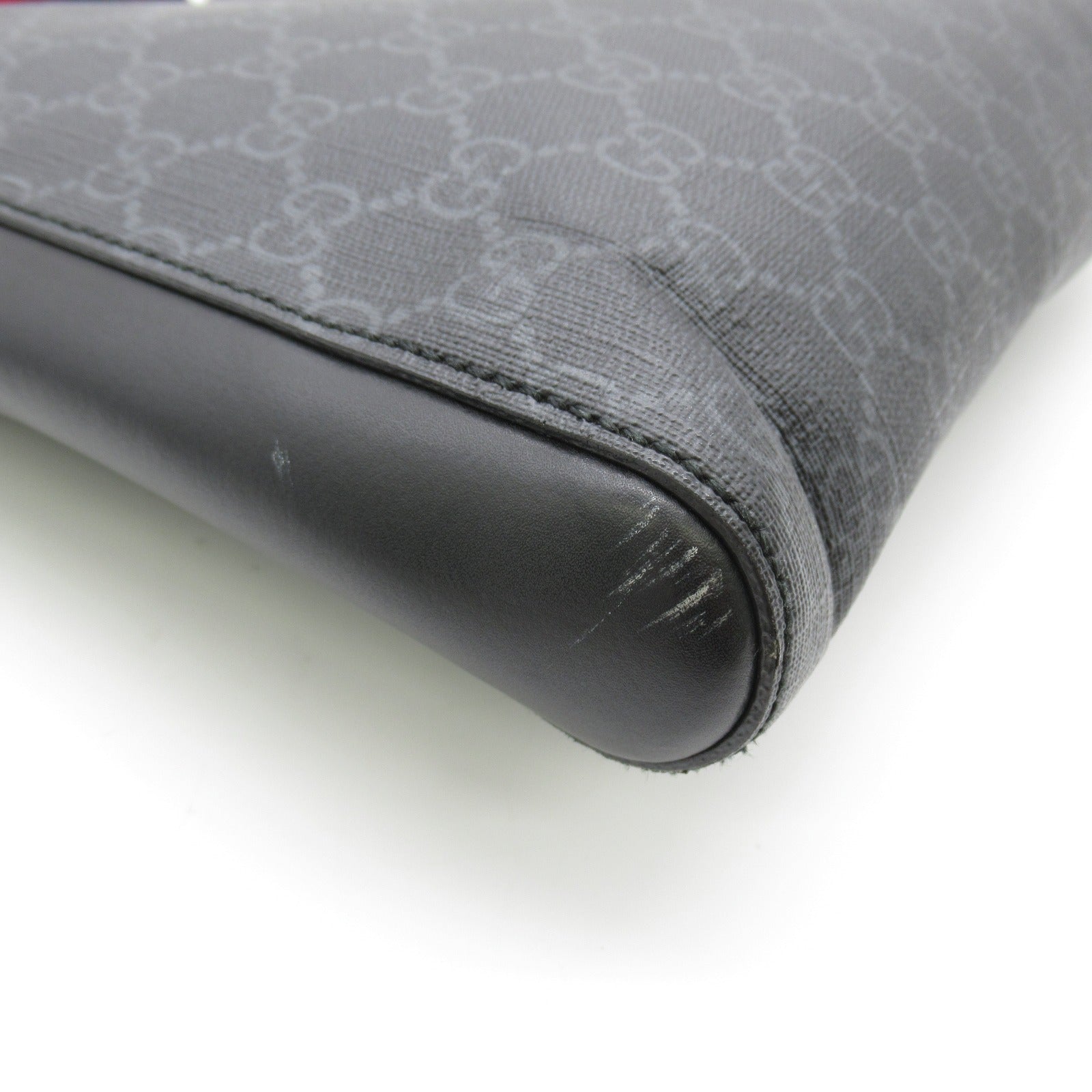GUCCI 塗層帆布GG Supreme Shoulder肩背袋黑色
