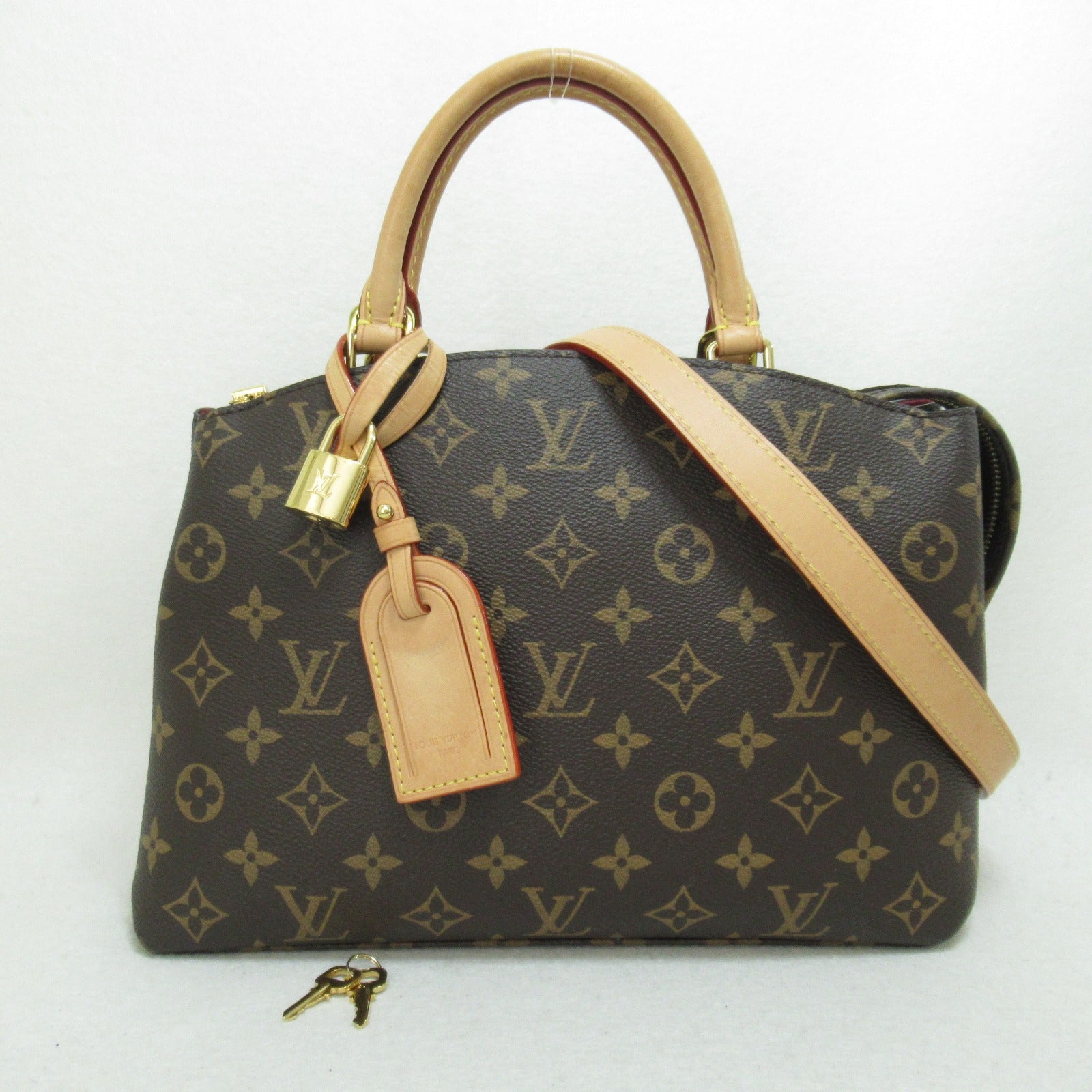 LOUIS VUITTON Monogram Petit Palais PM金扣手挽肩背兩用袋棕色