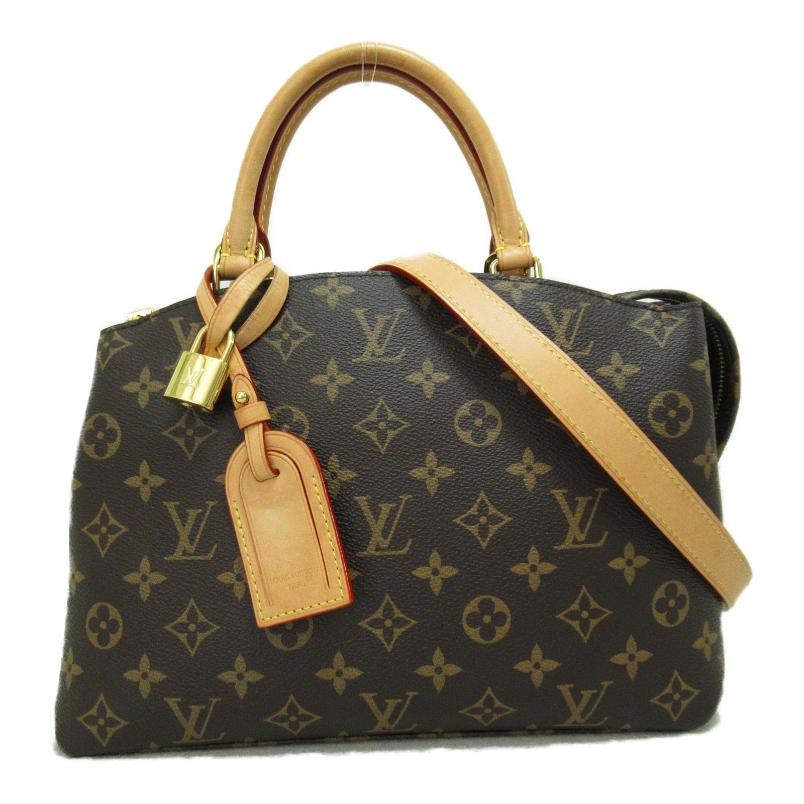 LOUIS VUITTON Monogram Petit Palais PM金扣手挽肩背兩用袋棕色