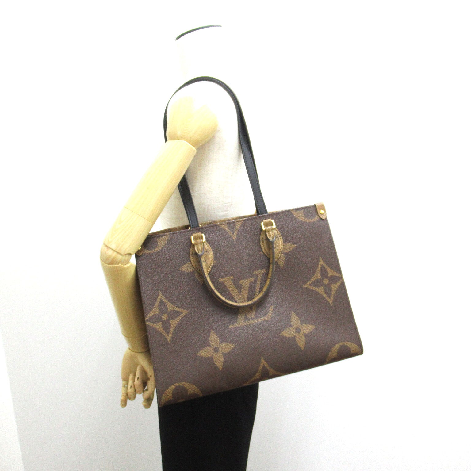 LOUIS VUITTON Monogram Giant OnTheGo MM手挽肩背兩用袋啡色