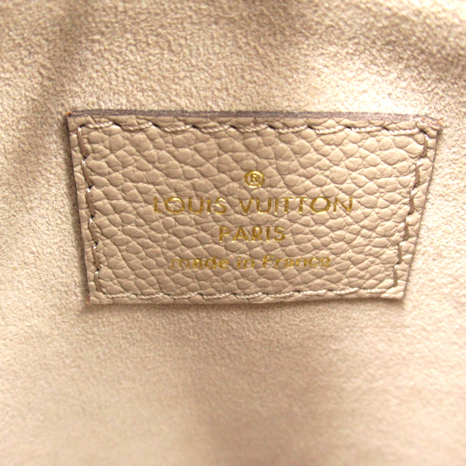LOUIS VUITTON Monogram Empreinte OnTheGo PM金扣手挽肩背兩用袋米色