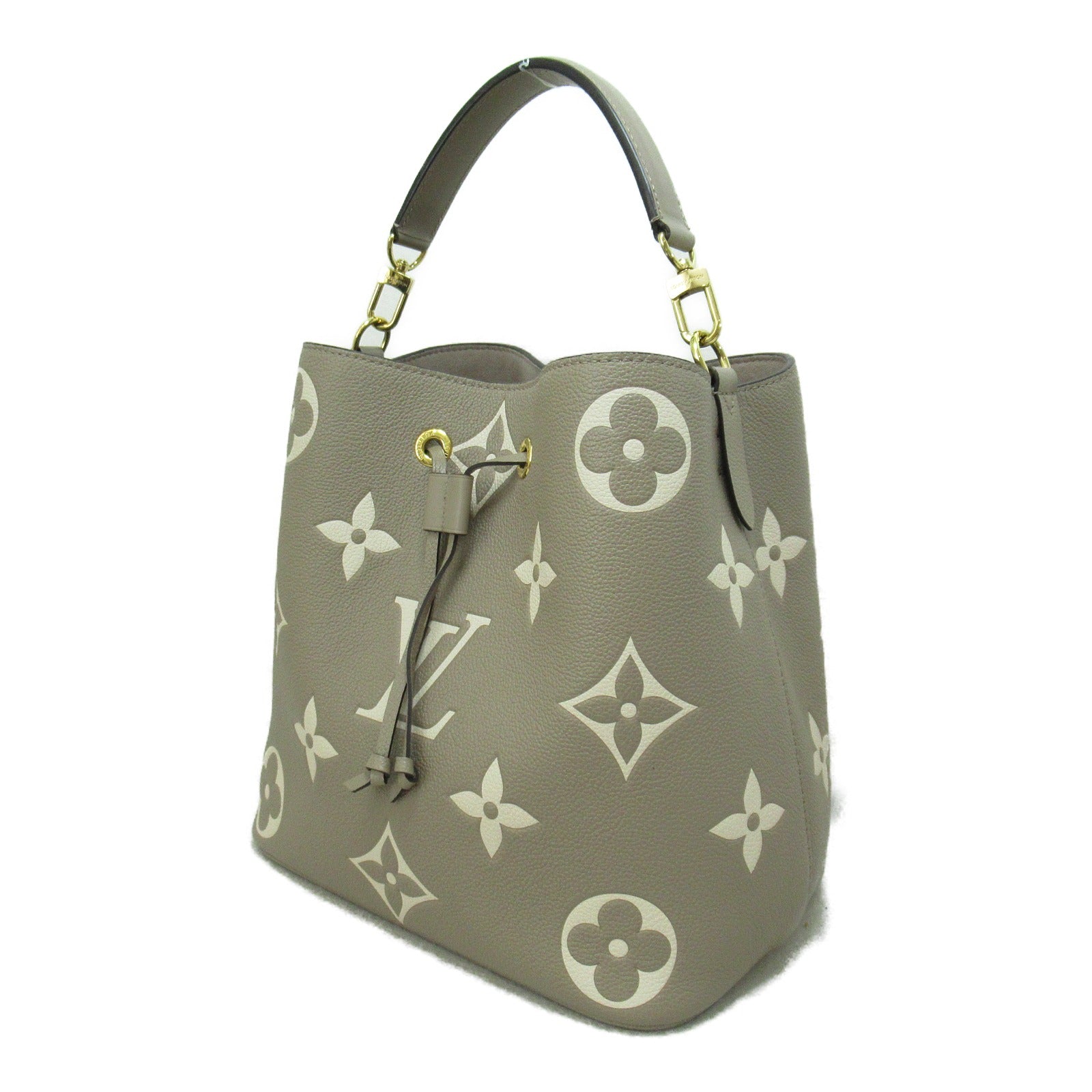 LOUIS VUITTON Monogram Empreinte NeoNoe MM手挽肩背兩用袋米色