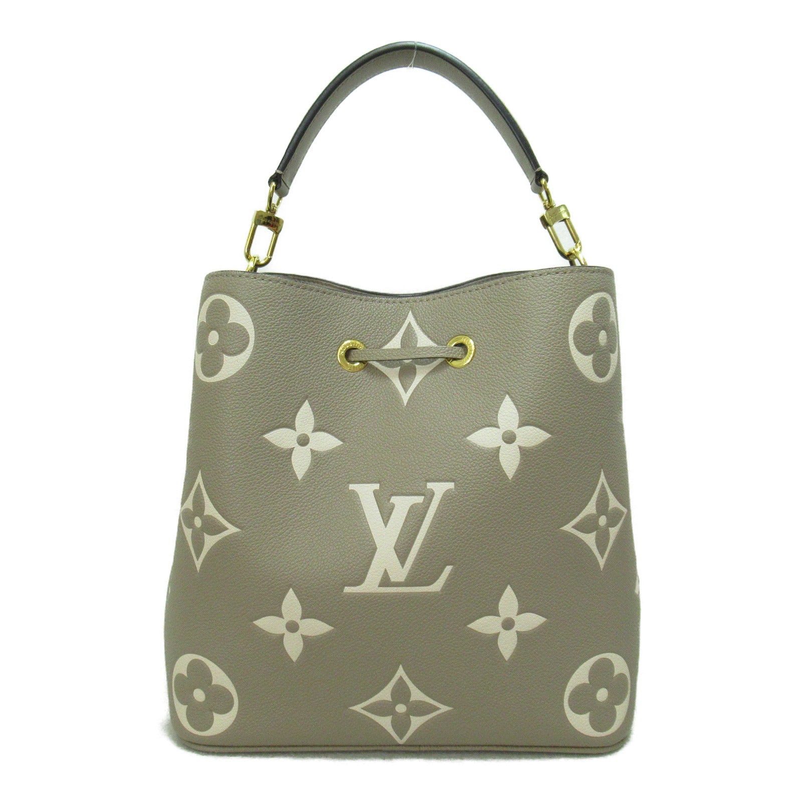 LOUIS VUITTON Monogram Empreinte NeoNoe MM手挽肩背兩用袋米色