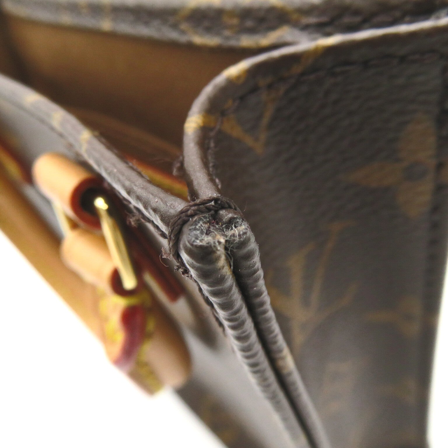 LOUIS VUITTON Monogram Petit Sac Plat手挽肩背兩用袋啡色