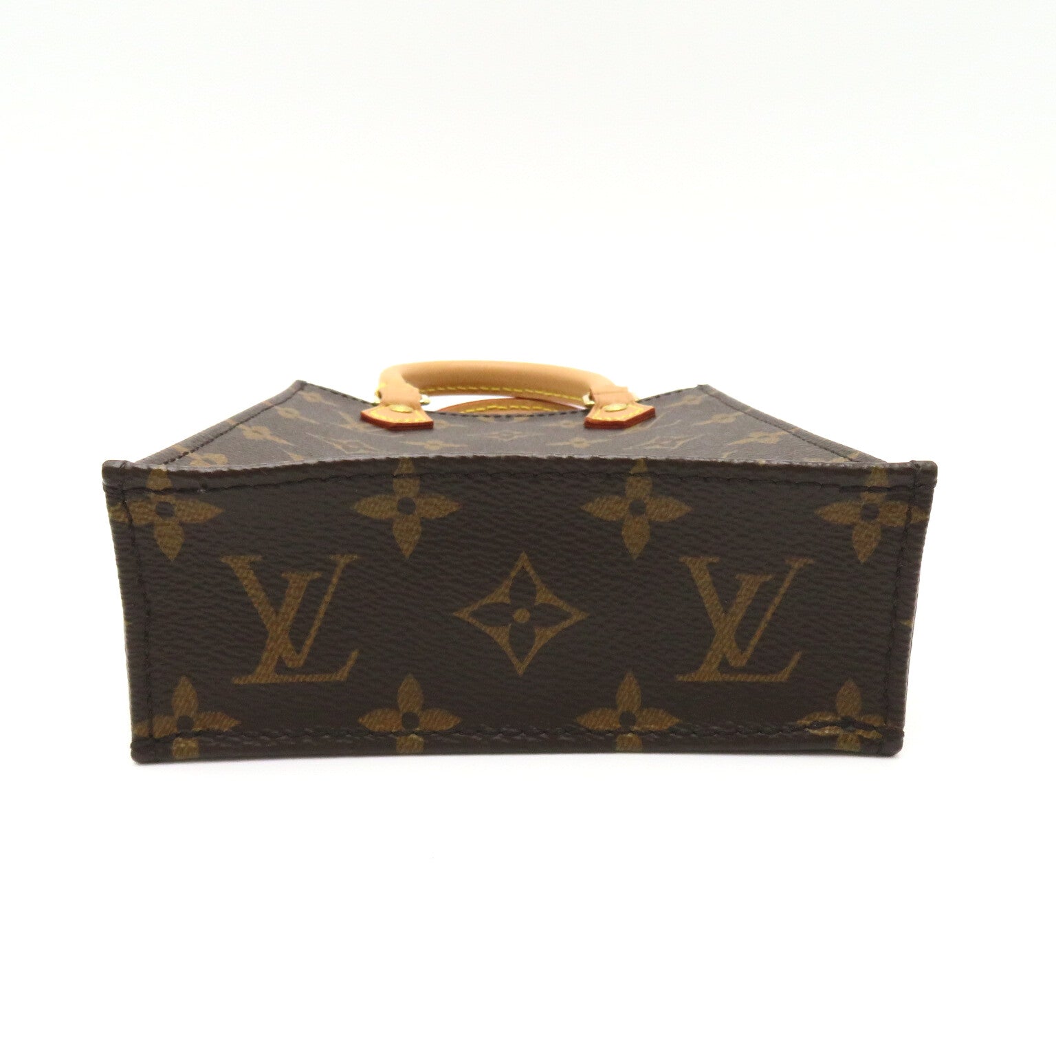 LOUIS VUITTON Monogram Petit Sac Plat手挽肩背兩用袋啡色