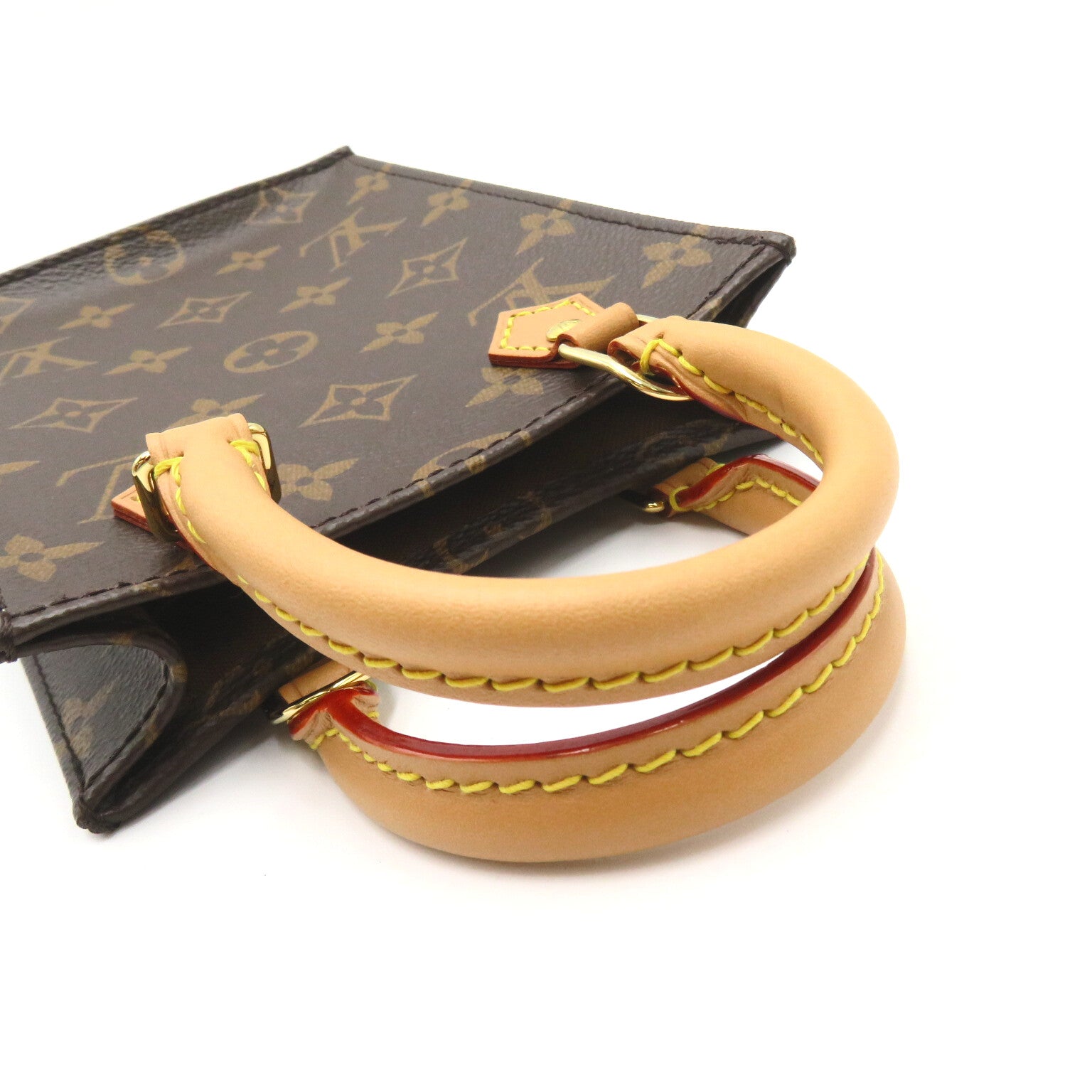 LOUIS VUITTON Monogram Petit Sac Plat手挽肩背兩用袋啡色