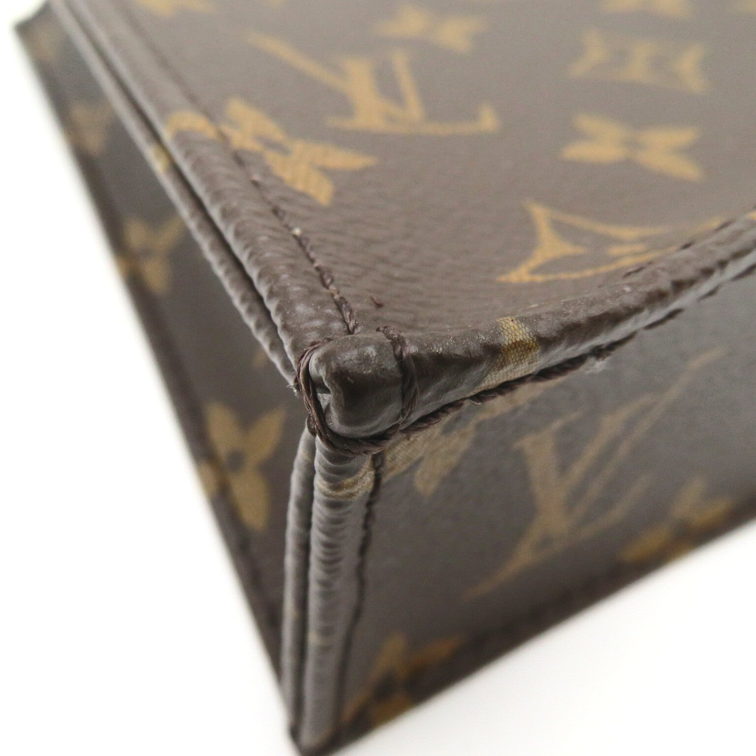 LOUIS VUITTON Monogram Petit Sac Plat手挽肩背兩用袋啡色