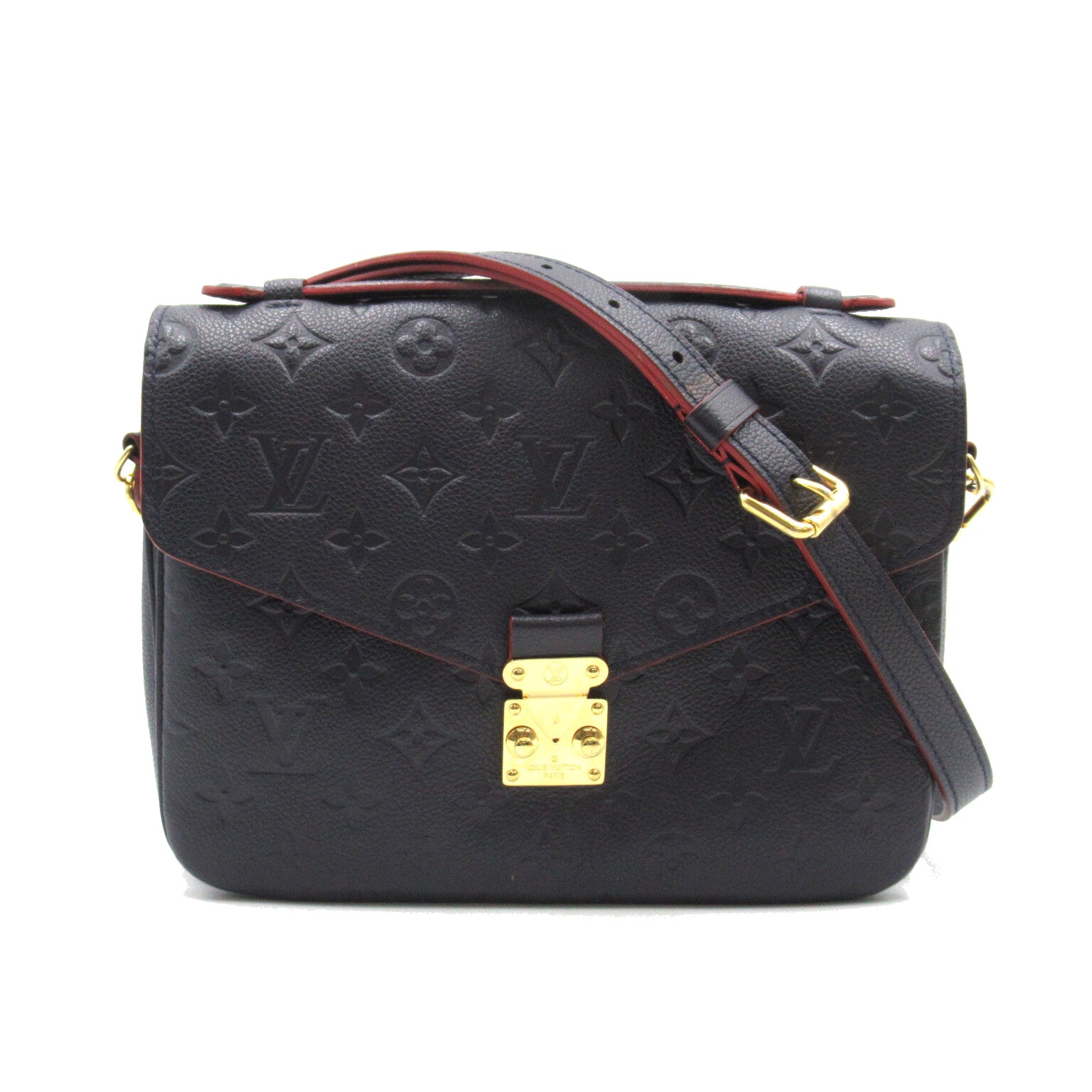 LOUIS VUITTON Monogram Empreinte Pochette Metis MM手挽肩背兩用袋Marine Rouge藍色
