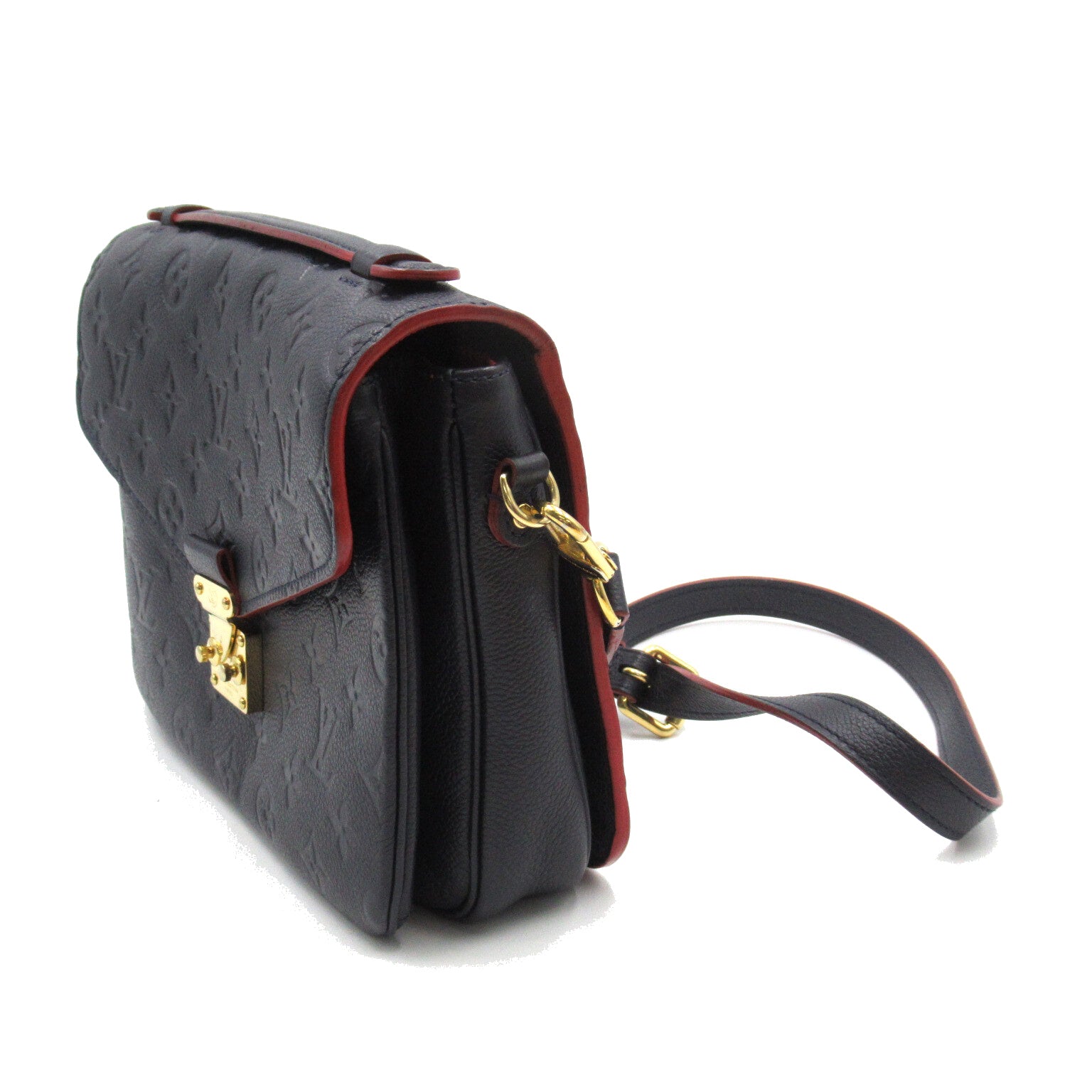 LOUIS VUITTON Monogram Empreinte Pochette Metis MM手挽肩背兩用袋Marine Rouge藍色