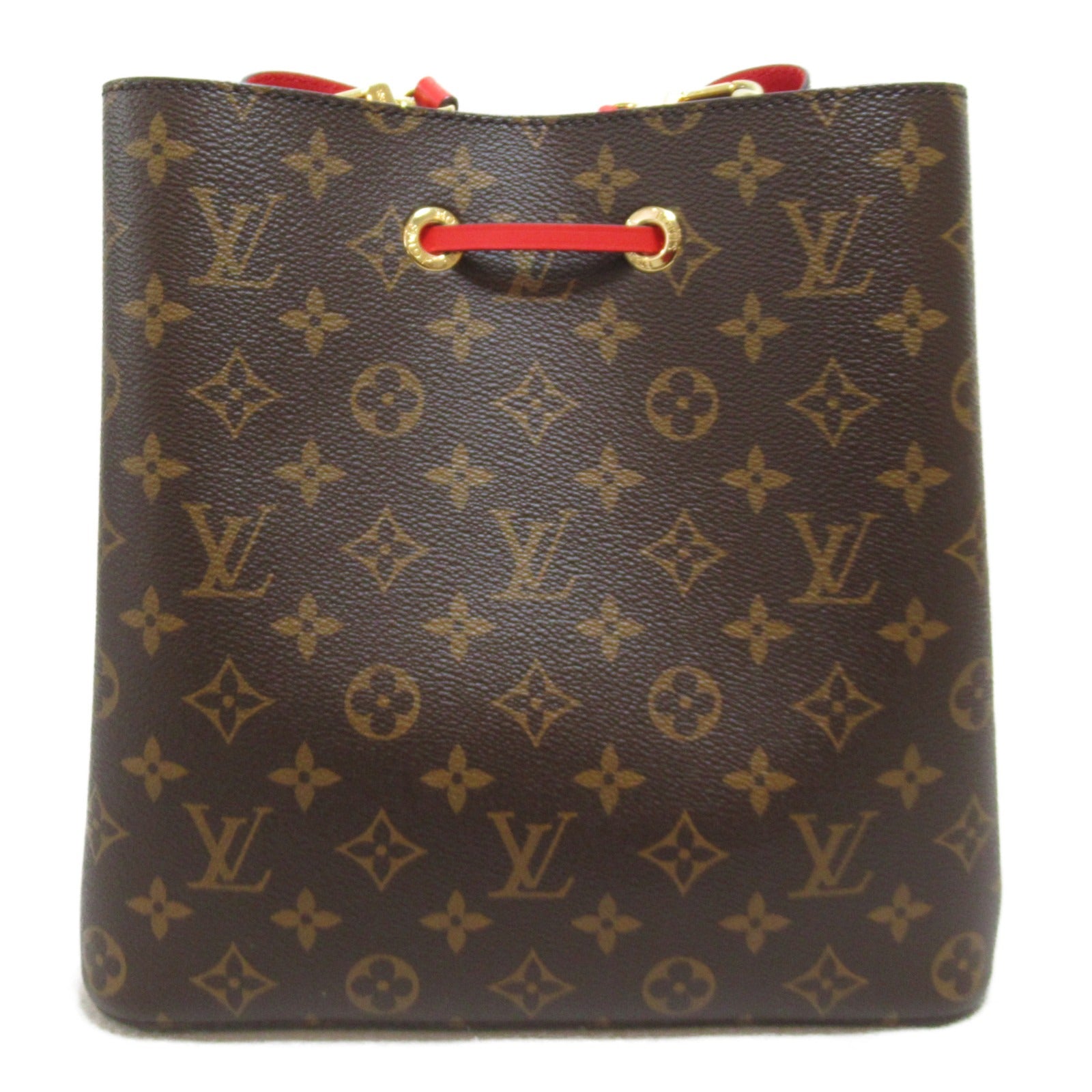 LOUIS VUITTON Monogram NeoNoe MM肩背袋Coquelicot啡色/紅色