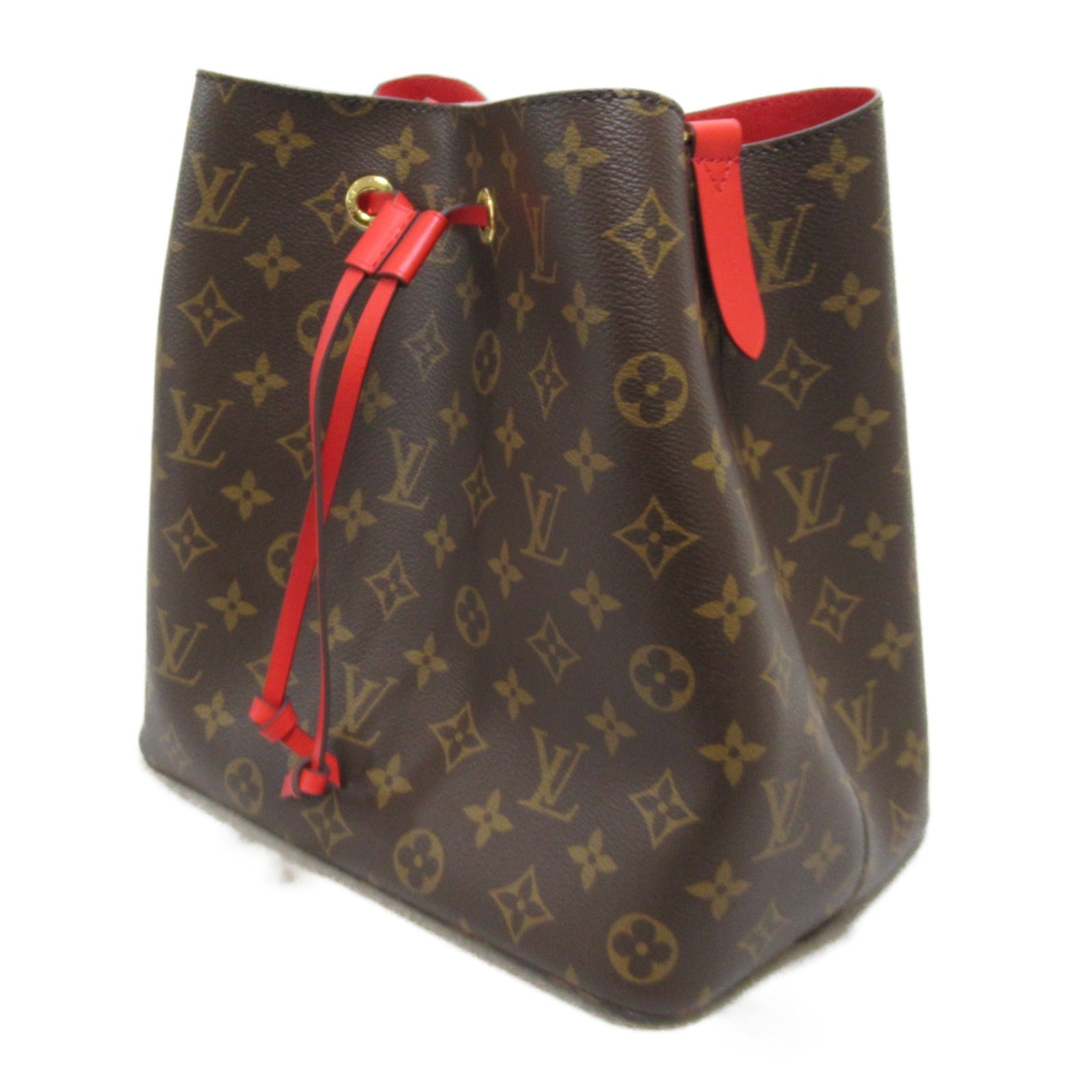 LOUIS VUITTON Monogram NeoNoe MM肩背袋Coquelicot啡色/紅色
