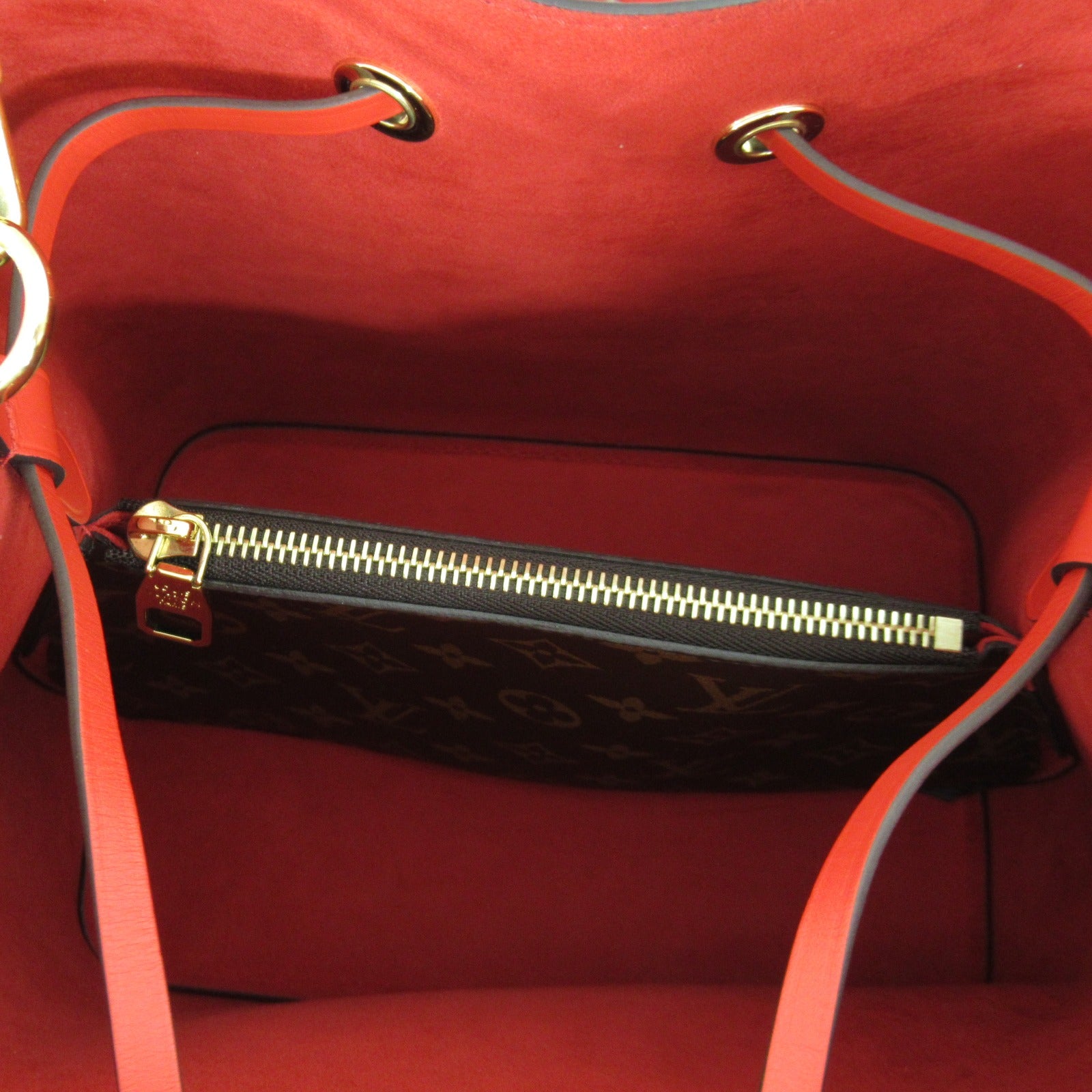 LOUIS VUITTON Monogram NeoNoe MM肩背袋Coquelicot啡色/紅色