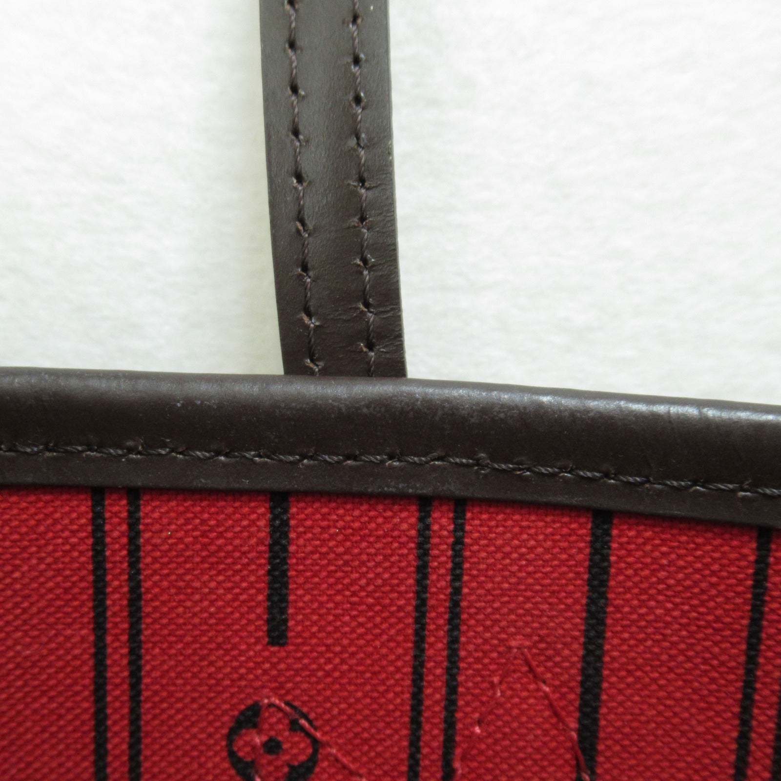 LOUIS VUITTON Damier Neverfull PM金扣手挽袋棕色
