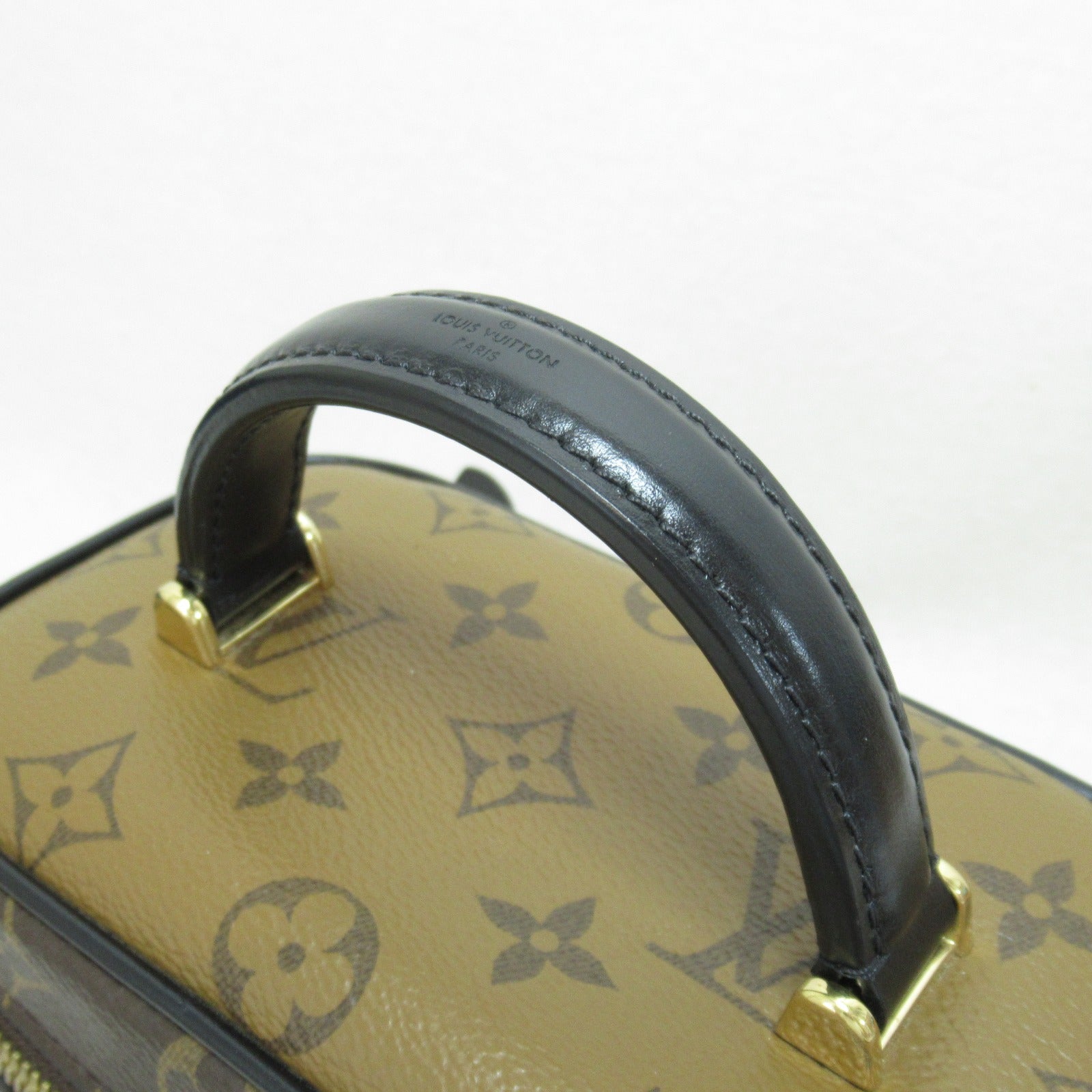 LOUIS VUITTON Monogram Reverse Vanity PM金扣手挽肩背兩用袋啡色