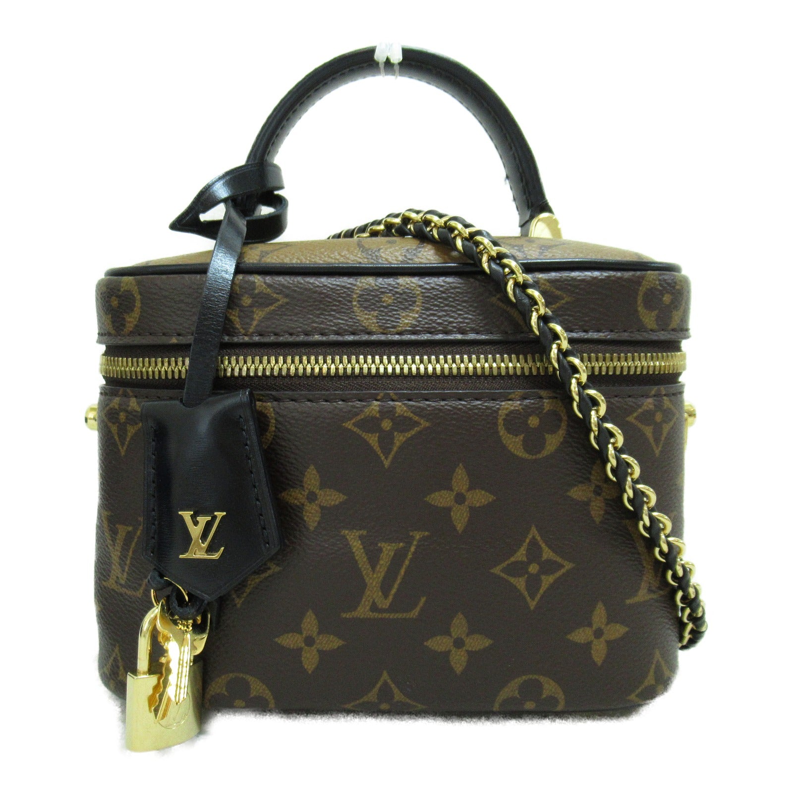 LOUIS VUITTON Monogram Reverse Vanity PM金扣手挽肩背兩用袋啡色