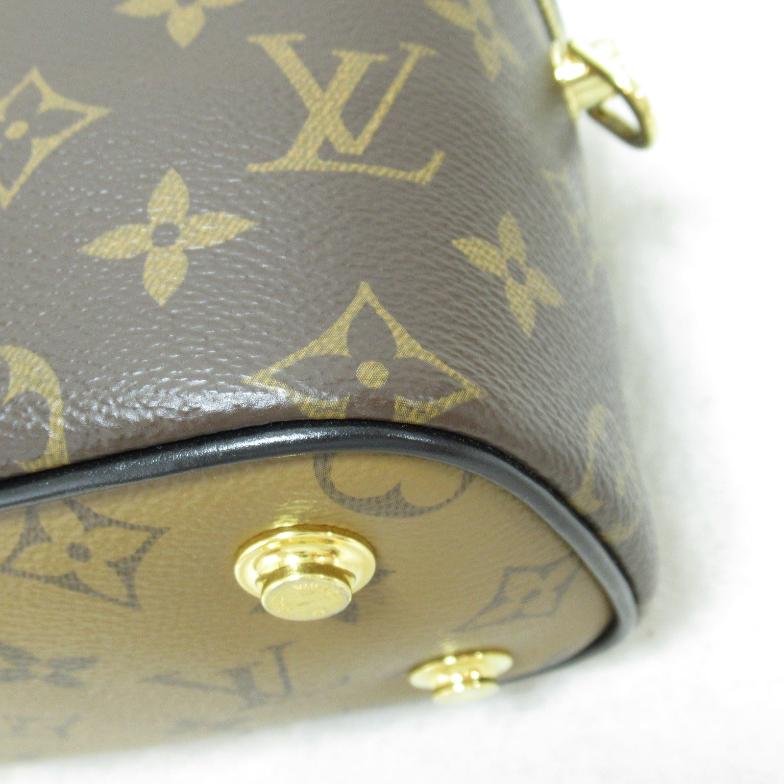 LOUIS VUITTON Monogram Reverse Vanity PM金扣手挽肩背兩用袋啡色