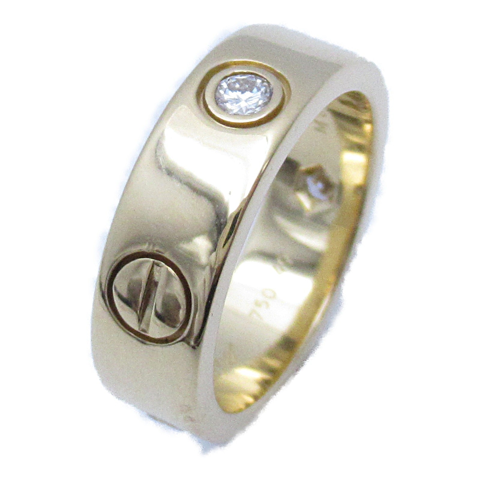 CARTIER 【激減優惠】18K黃金Love Ring 3 Diamond鑽石戒指US#4.75/Cartier#49