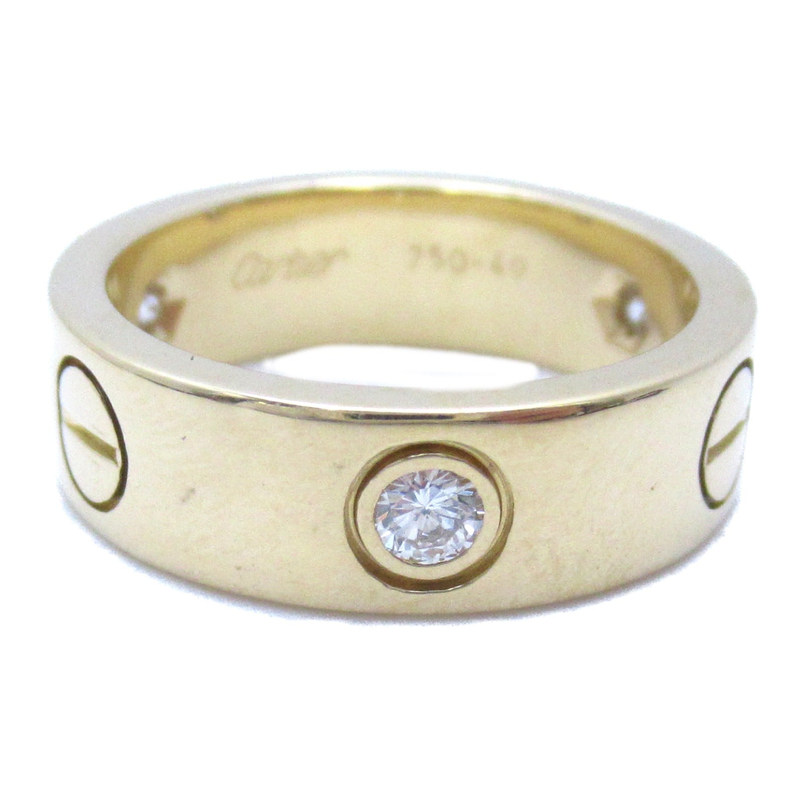 CARTIER 【激減優惠】18K黃金Love Ring 3 Diamond鑽石戒指US#4.75/Cartier#49