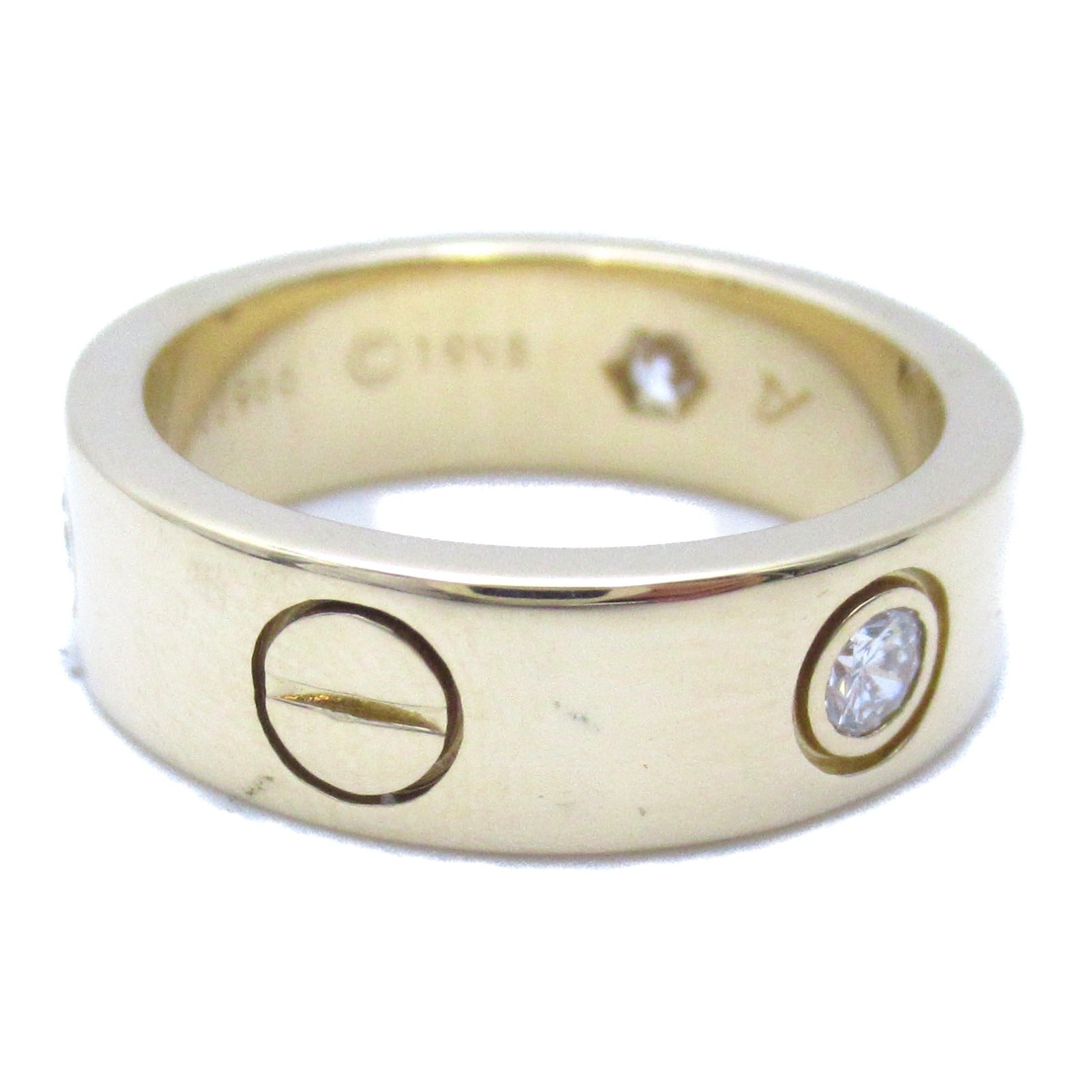 CARTIER 【激減優惠】18K黃金Love Ring 3 Diamond鑽石戒指US#4.75/Cartier#49