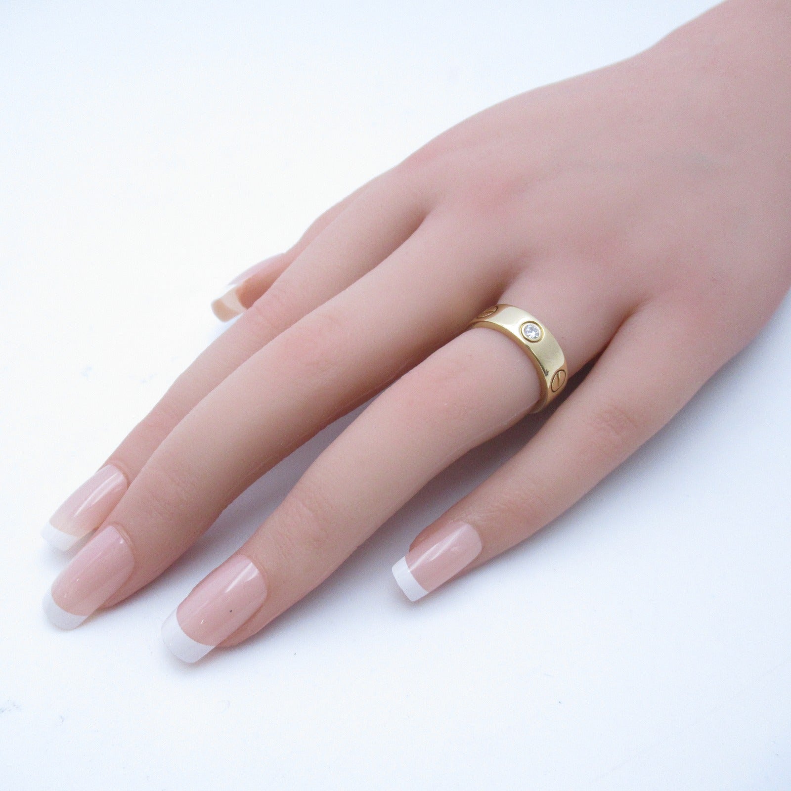 CARTIER 【激減優惠】18K黃金Love Ring 3 Diamond鑽石戒指US#4.75/Cartier#49