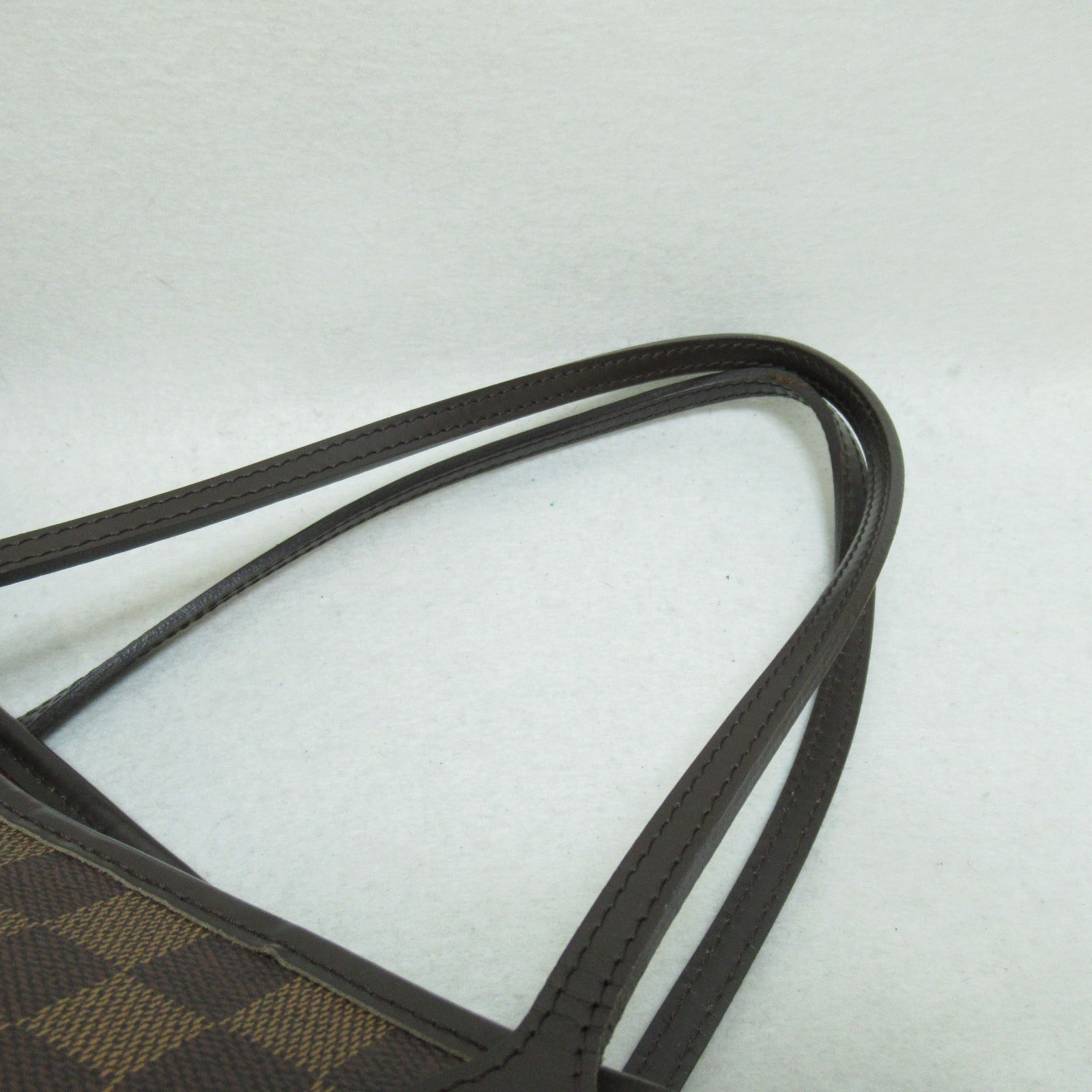 LOUIS VUITTON Damier Neverfull MM金扣手挽袋啡色