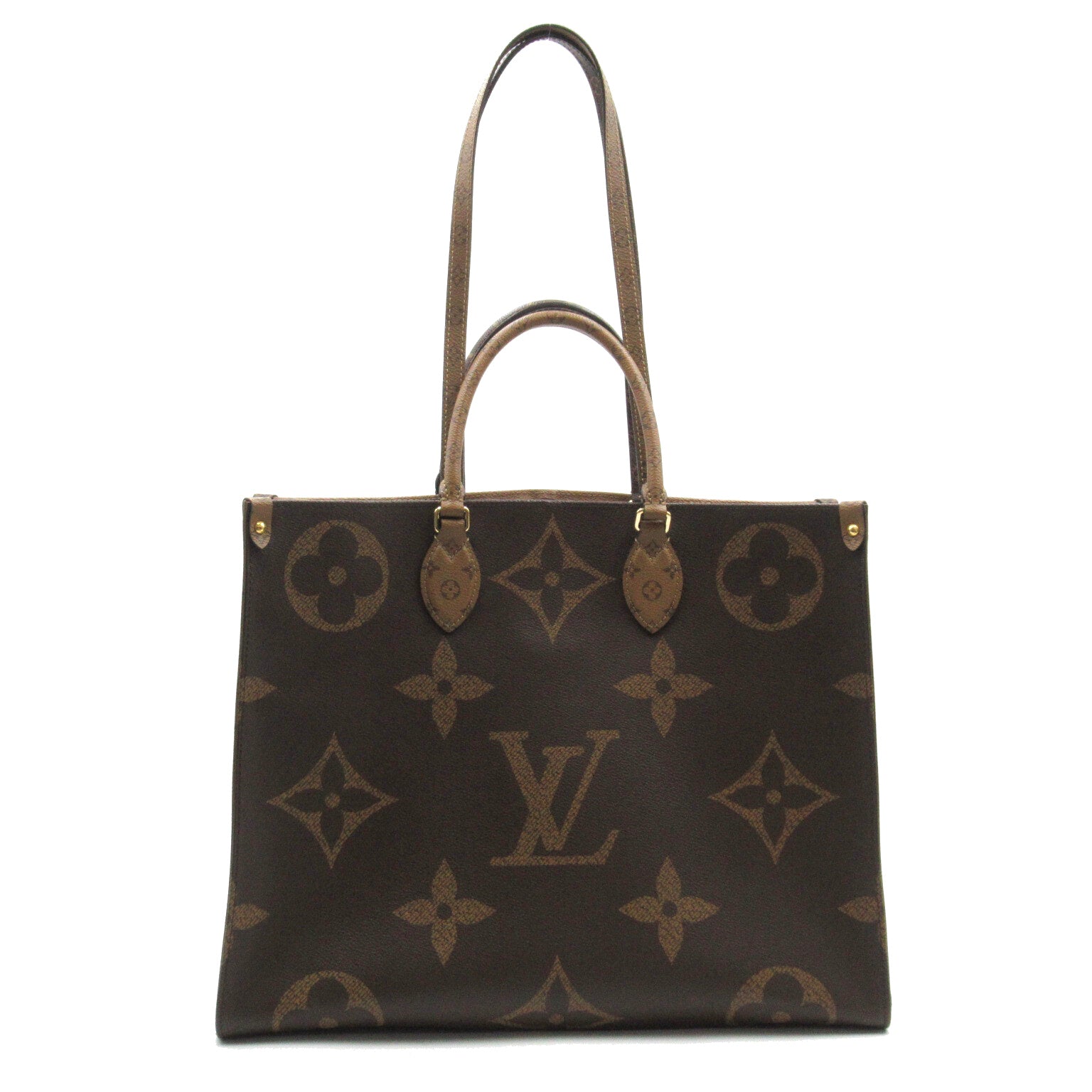 LOUIS VUITTON Monogram Reverse On the Go手挽肩背兩用袋啡色