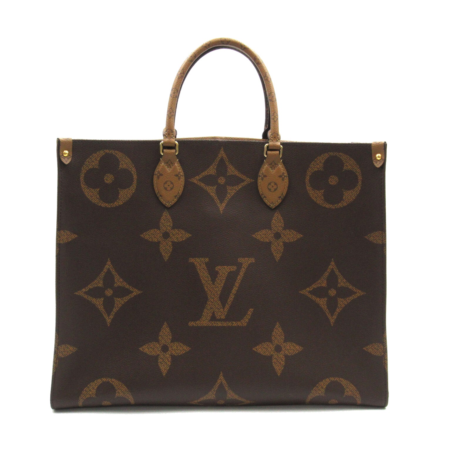 LOUIS VUITTON Monogram Reverse On the Go手挽肩背兩用袋啡色