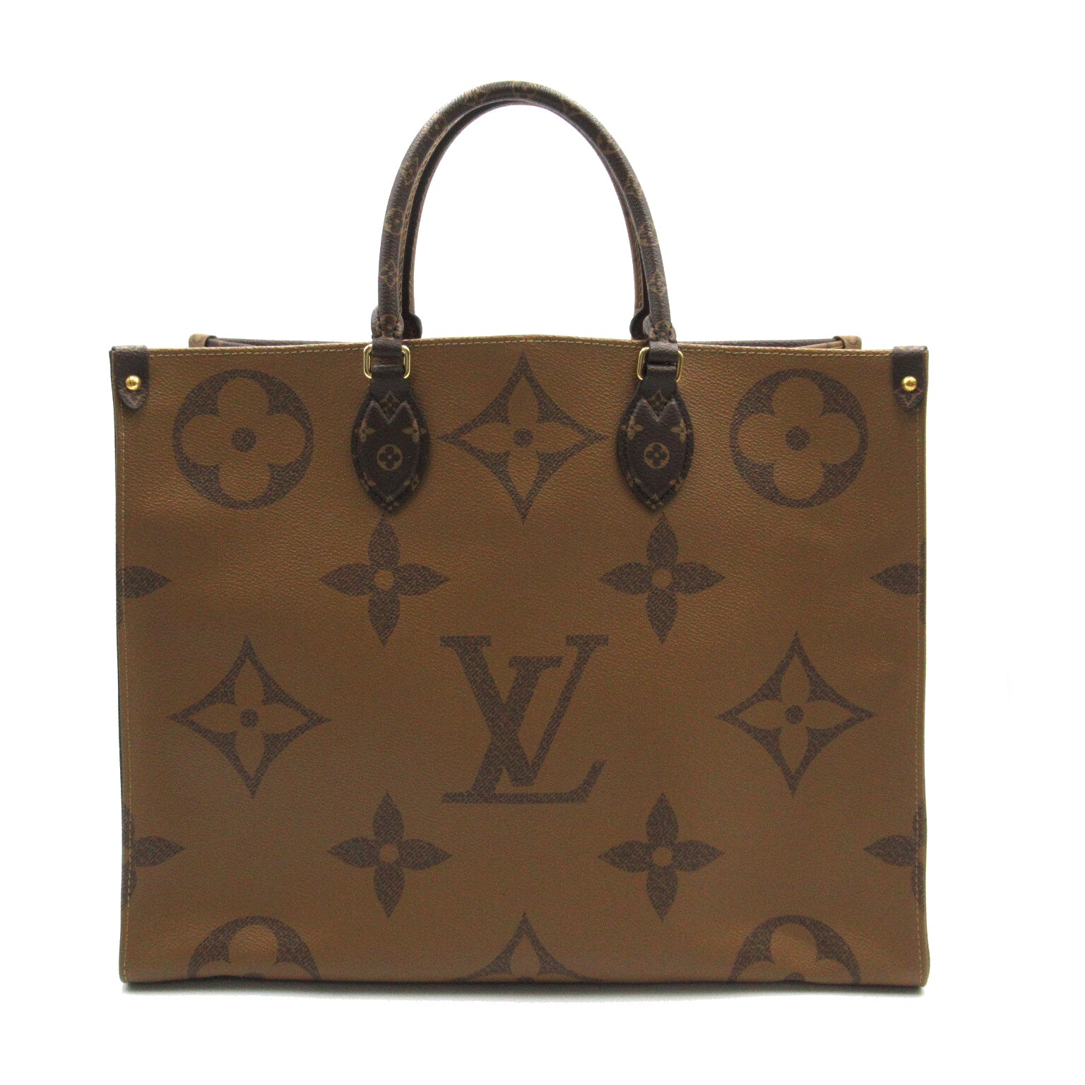 LOUIS VUITTON Monogram Reverse On the Go手挽肩背兩用袋啡色