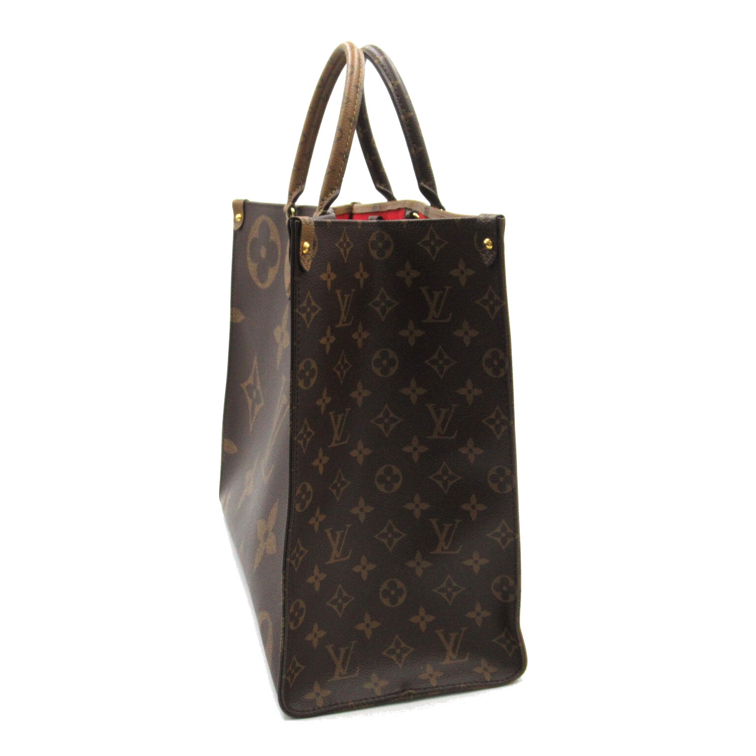 LOUIS VUITTON Monogram Reverse On the Go手挽肩背兩用袋啡色