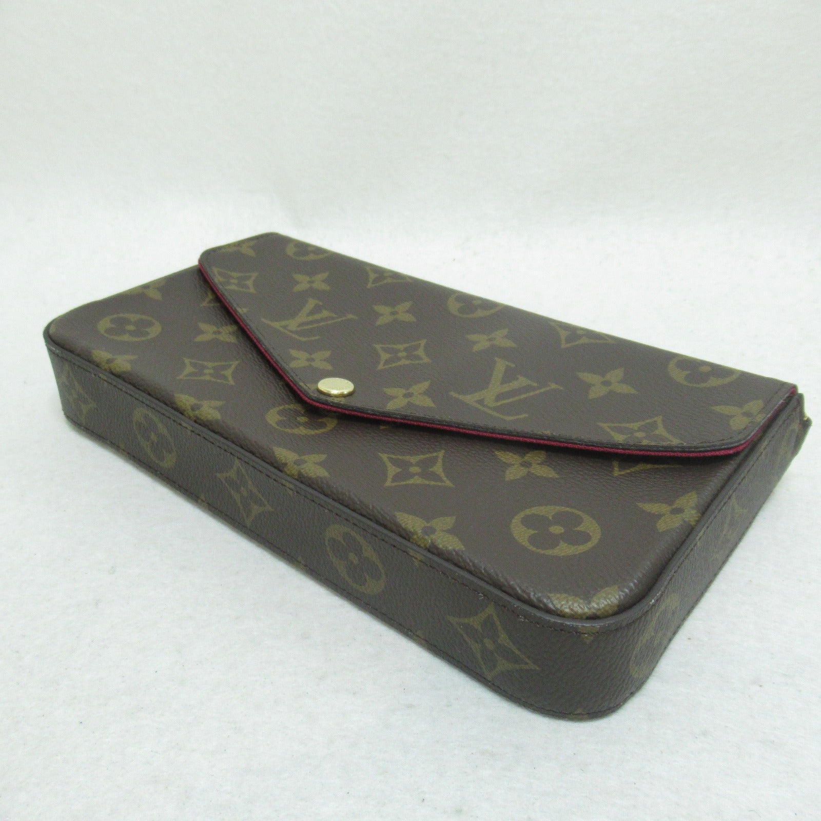 LOUIS VUITTON Monogram Felicie Pochette金扣鏈帶肩背袋啡色