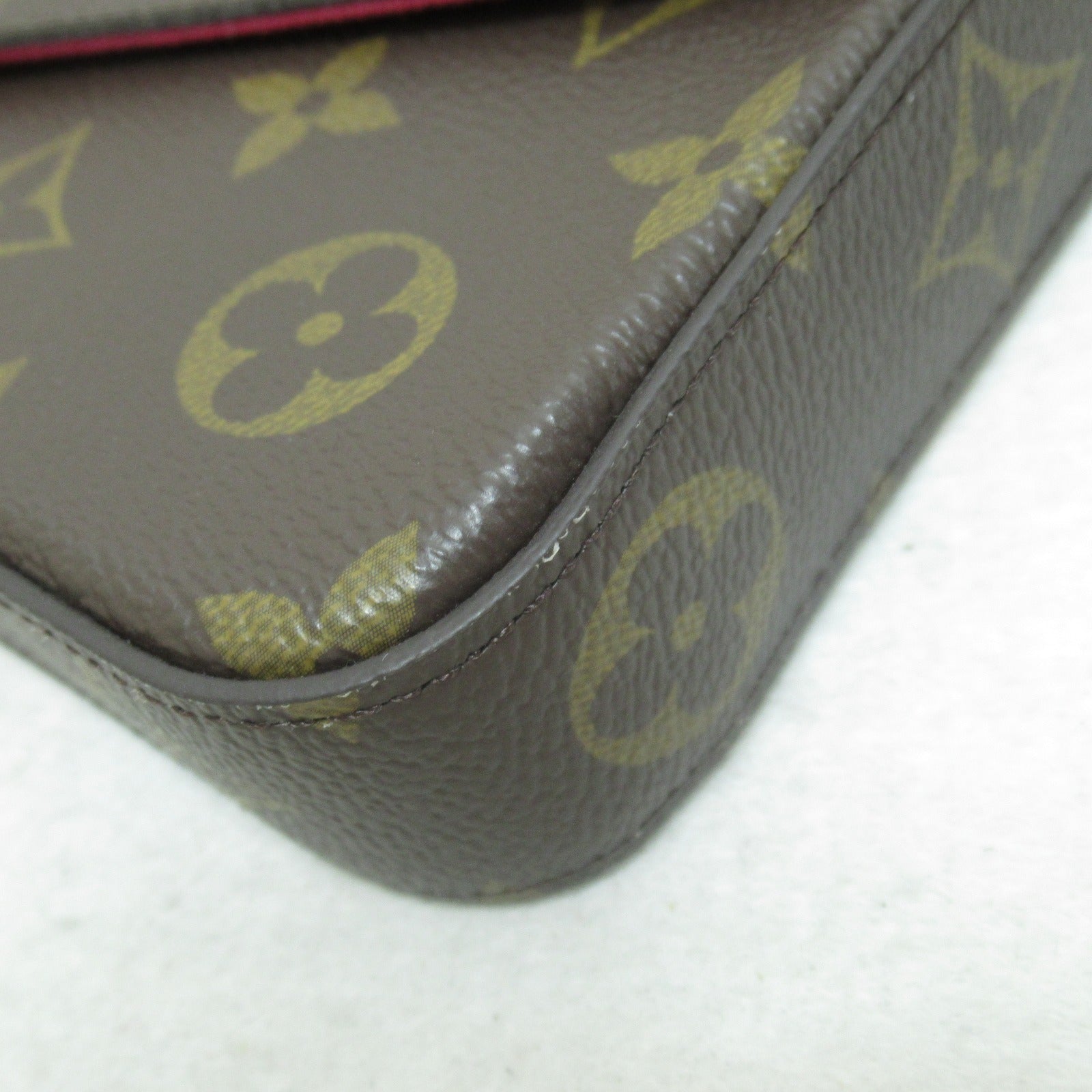 LOUIS VUITTON Monogram Felicie Pochette金扣鏈帶肩背袋啡色