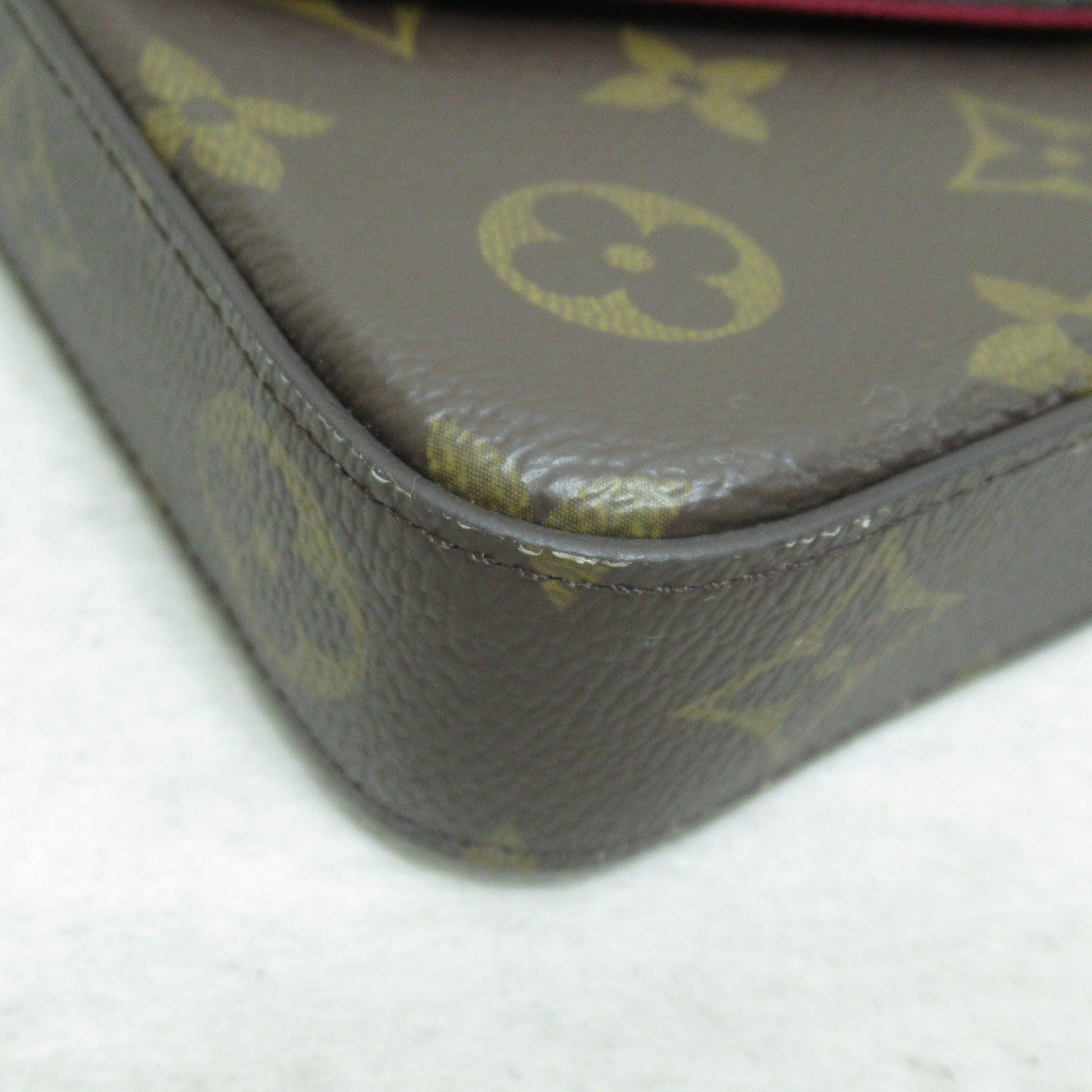 LOUIS VUITTON Monogram Felicie Pochette金扣鏈帶肩背袋啡色