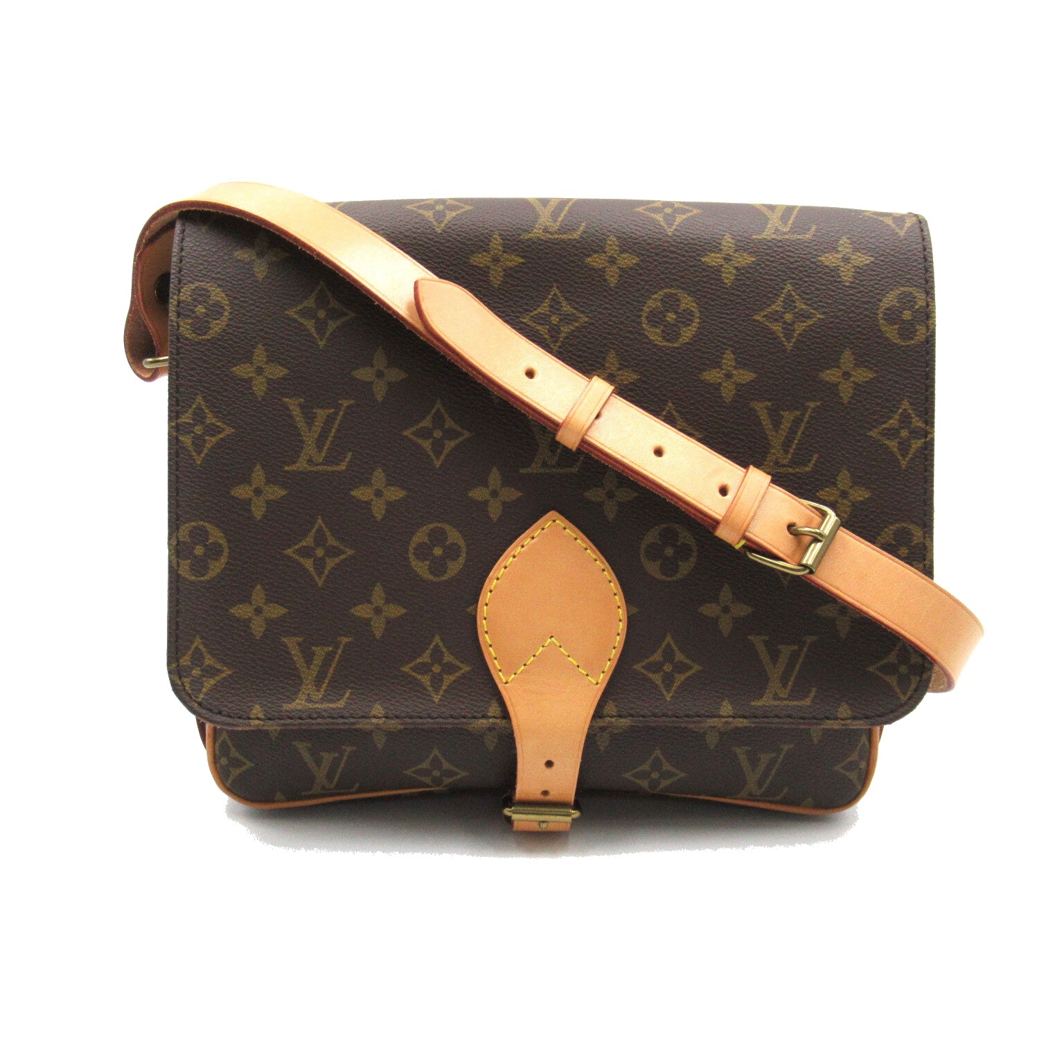 LOUIS VUITTON Monogram Cartouchiere 26金扣肩背袋啡色
