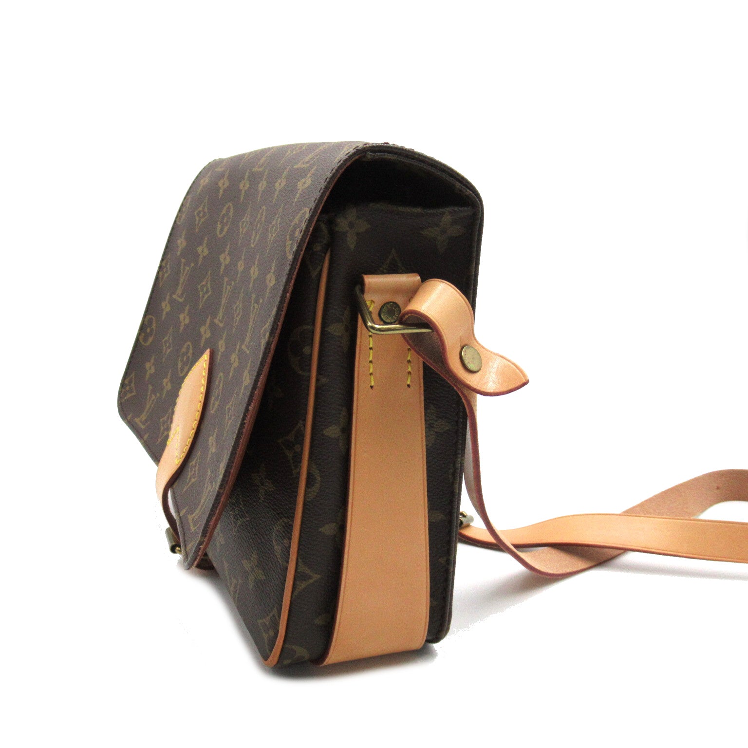 LOUIS VUITTON Monogram Cartouchiere 26金扣肩背袋啡色