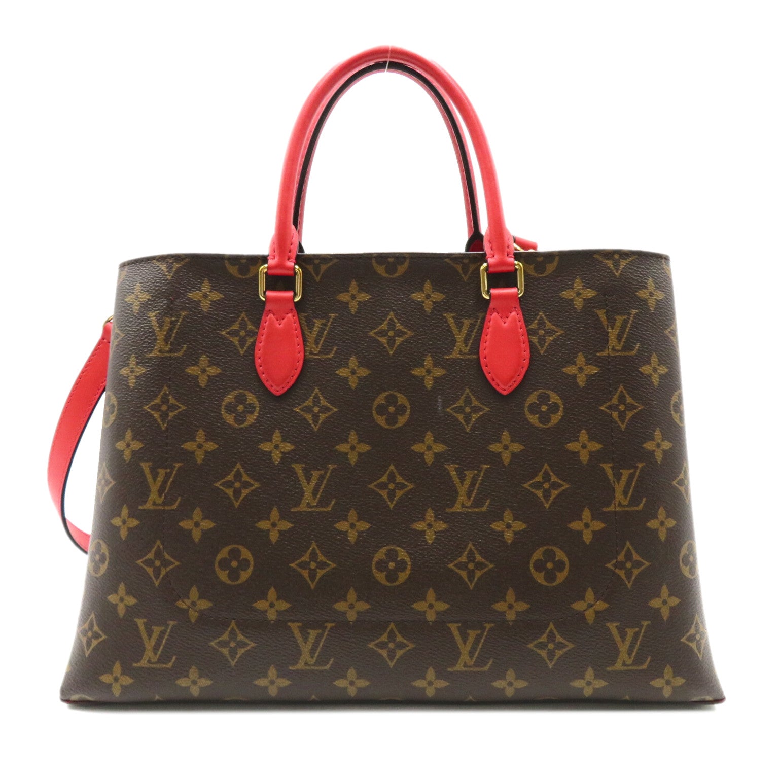 LOUIS VUITTON Monogram Flower Tote 2way Shoulder手挽肩背兩用袋紅色/啡色