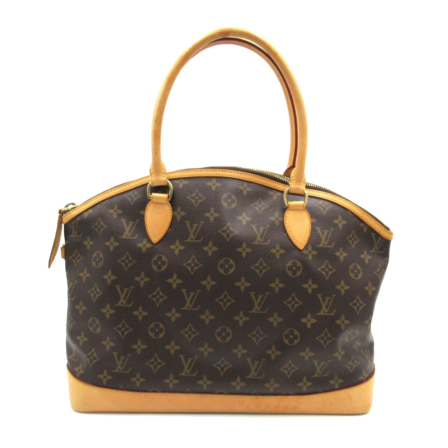 LOUIS VUITTON Monogram Lockit Horizontal金扣手挽袋啡色