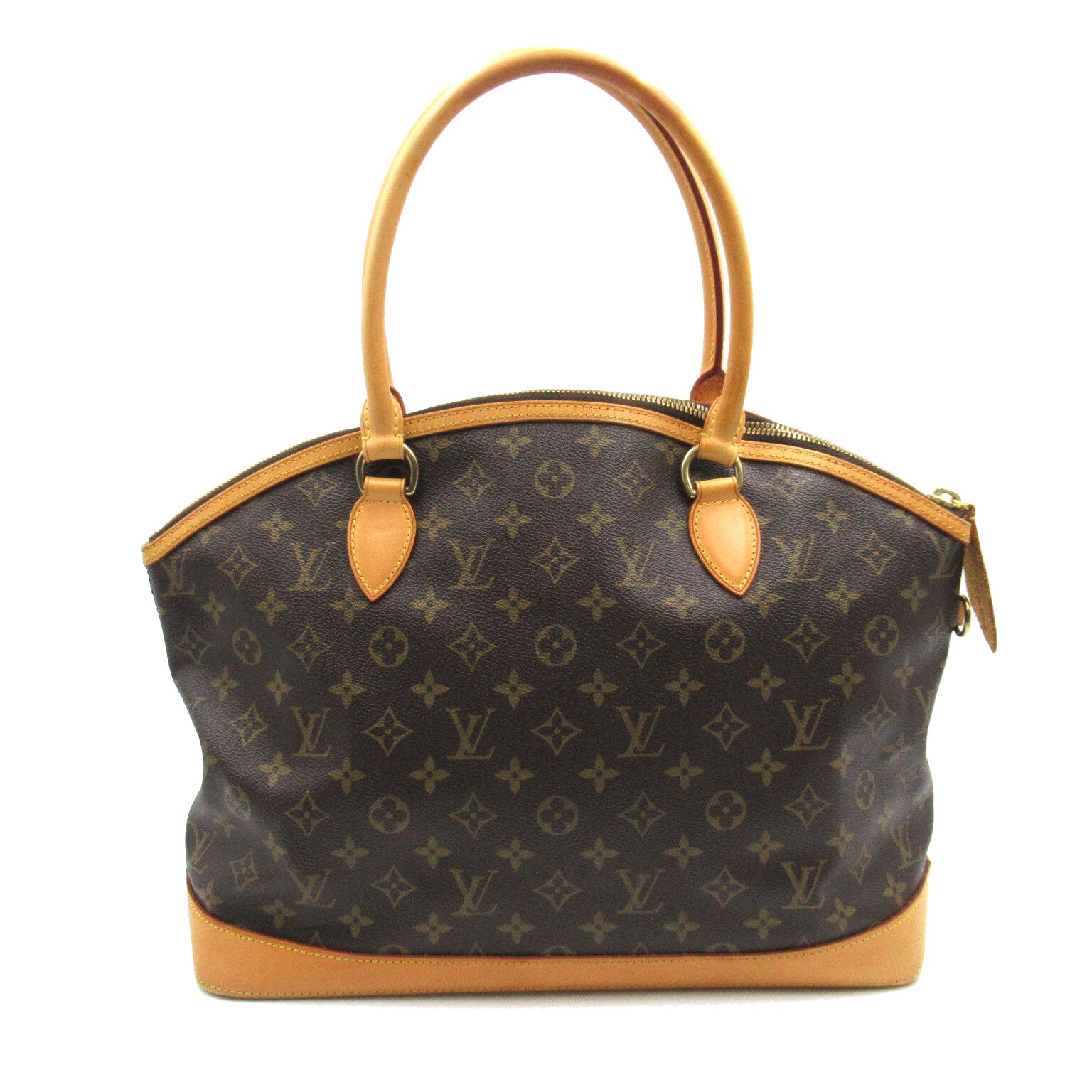 LOUIS VUITTON Monogram Lockit Horizontal金扣手挽袋啡色