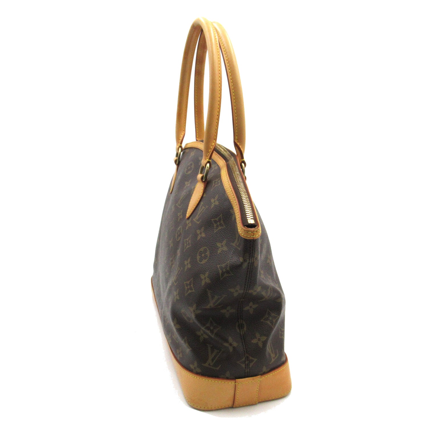 LOUIS VUITTON Monogram Lockit Horizontal金扣手挽袋啡色