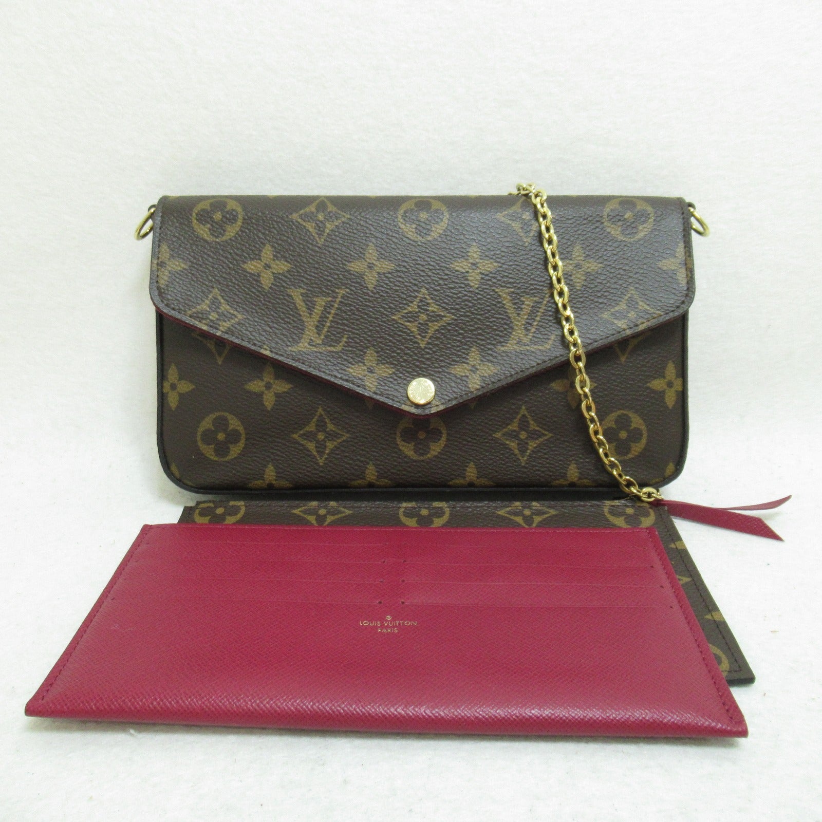 LOUIS VUITTON Monogram Pochette Felicie肩背袋啡色