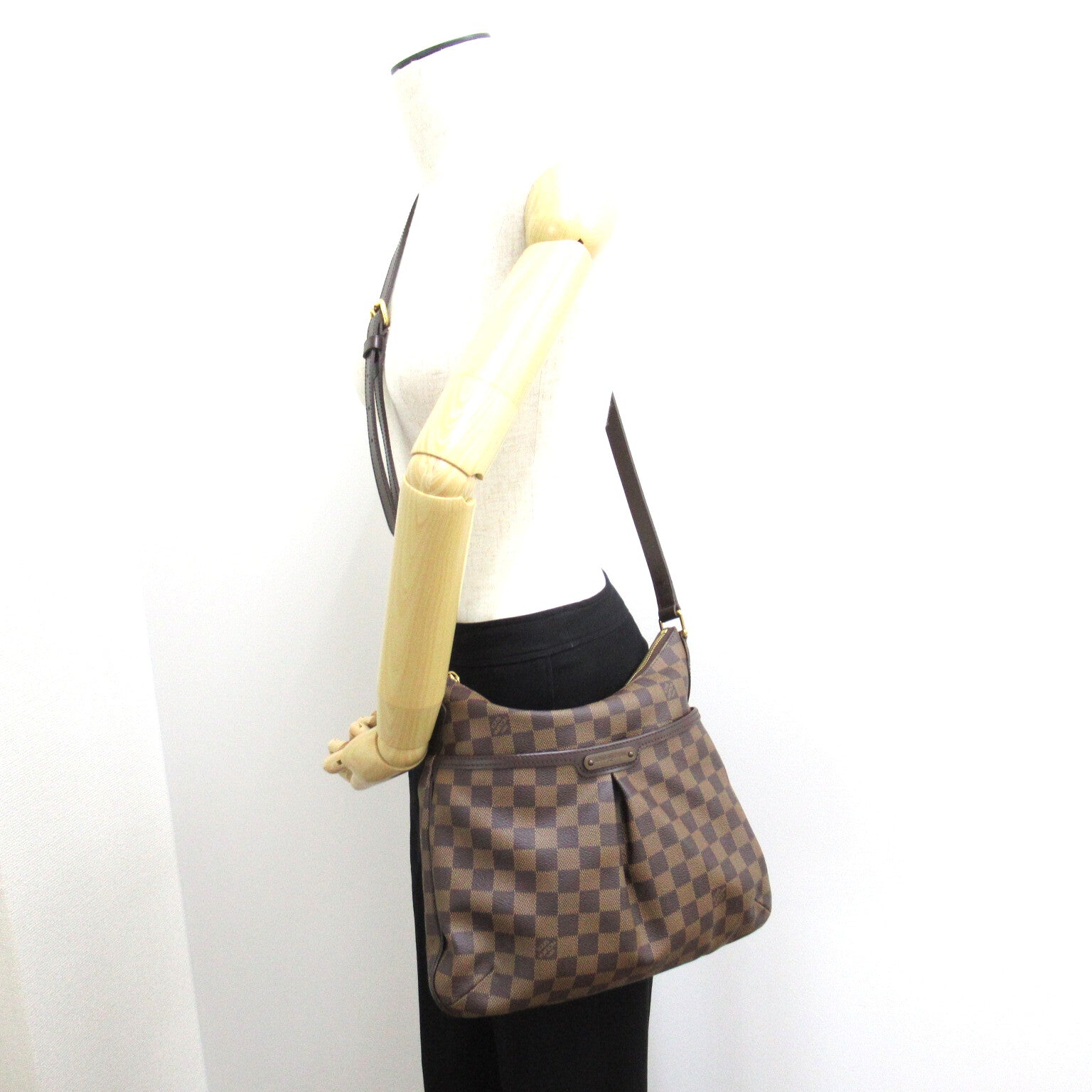 LOUIS VUITTON Damier Bloomsbury PM金扣肩背袋啡色