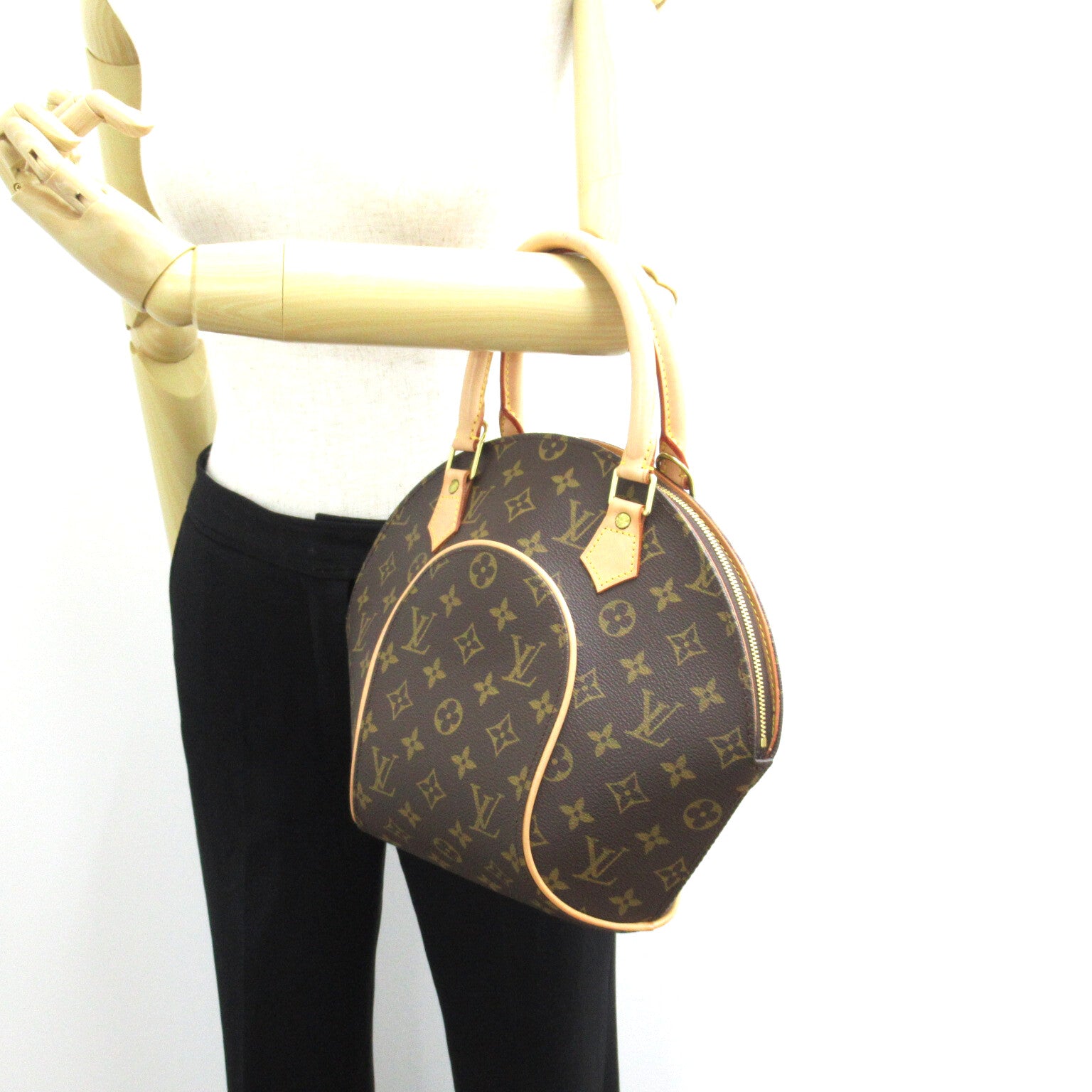 LOUIS VUITTON Monogram Elipse PM手挽袋啡色