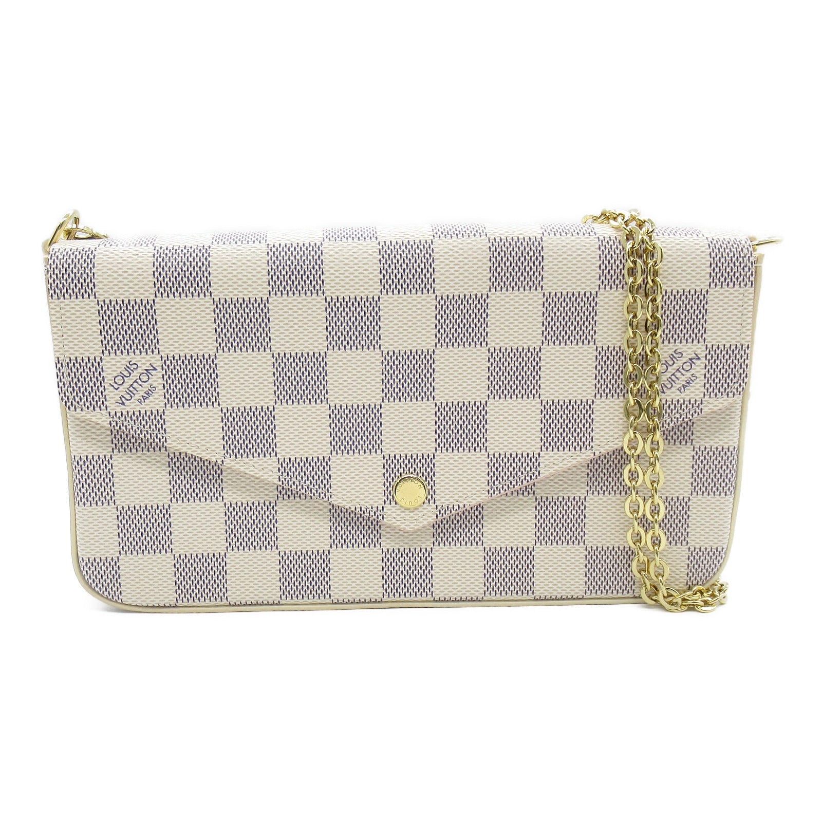 LOUIS VUITTON Damier Azur Pochette Felicie肩背袋米白色