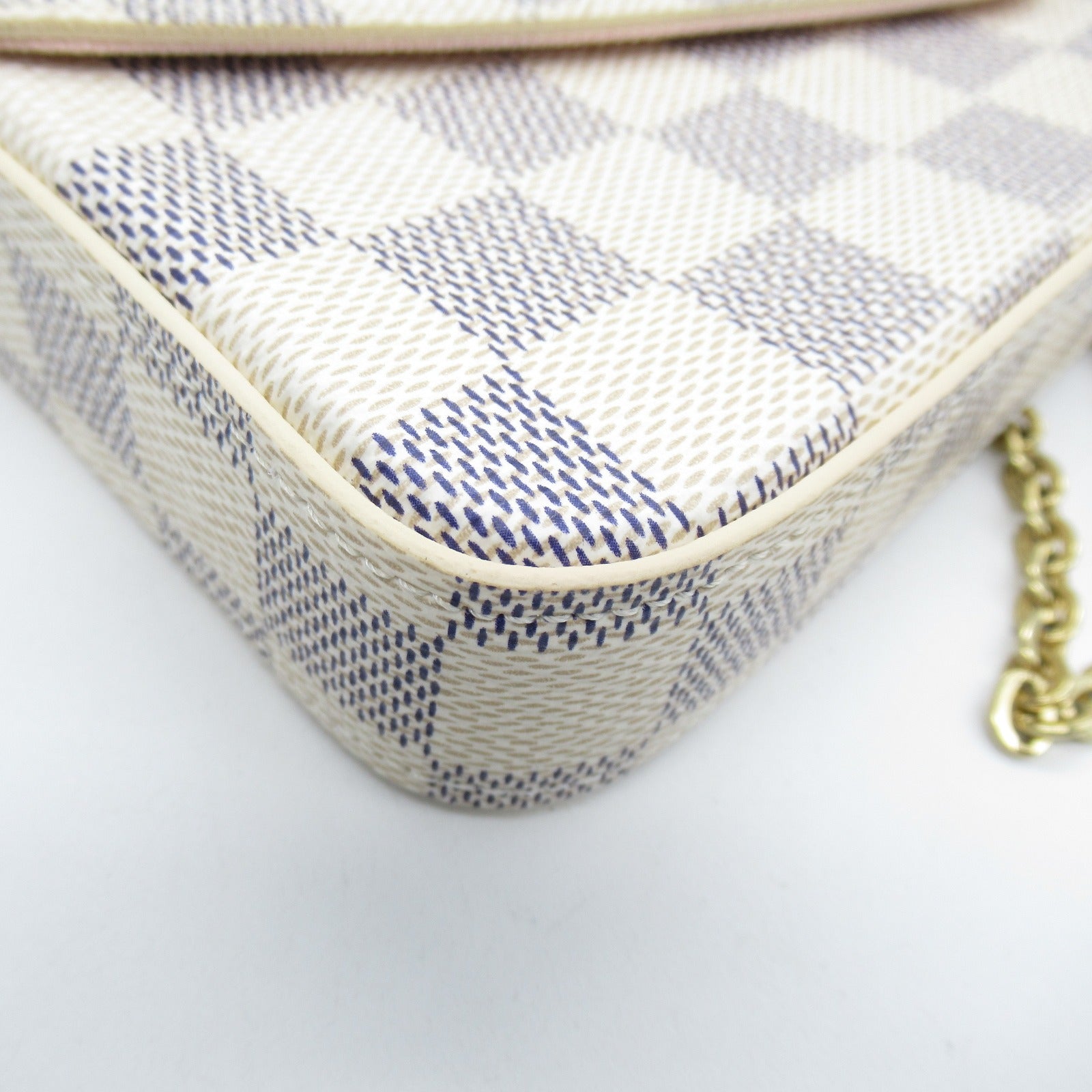 LOUIS VUITTON Damier Azur Pochette Felicie肩背袋米白色