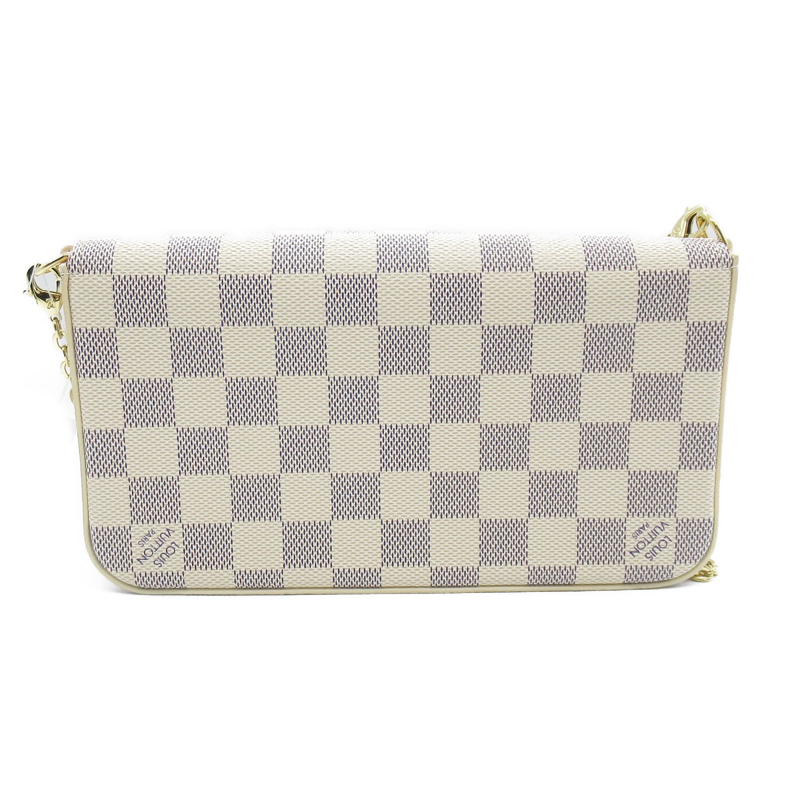 LOUIS VUITTON Damier Azur Pochette Felicie肩背袋米白色